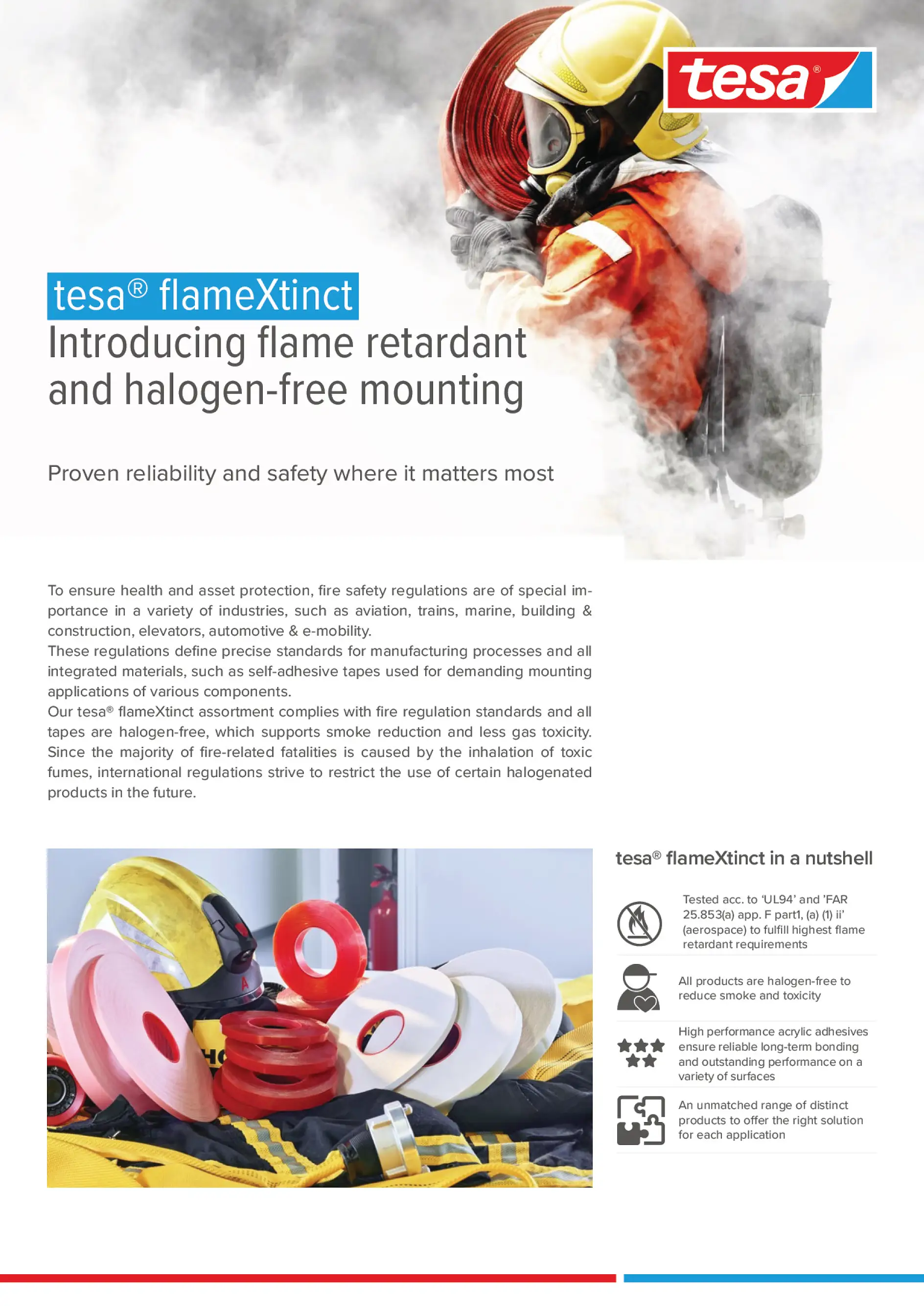 Produktová brožura k řadě tesa® flameXtinct