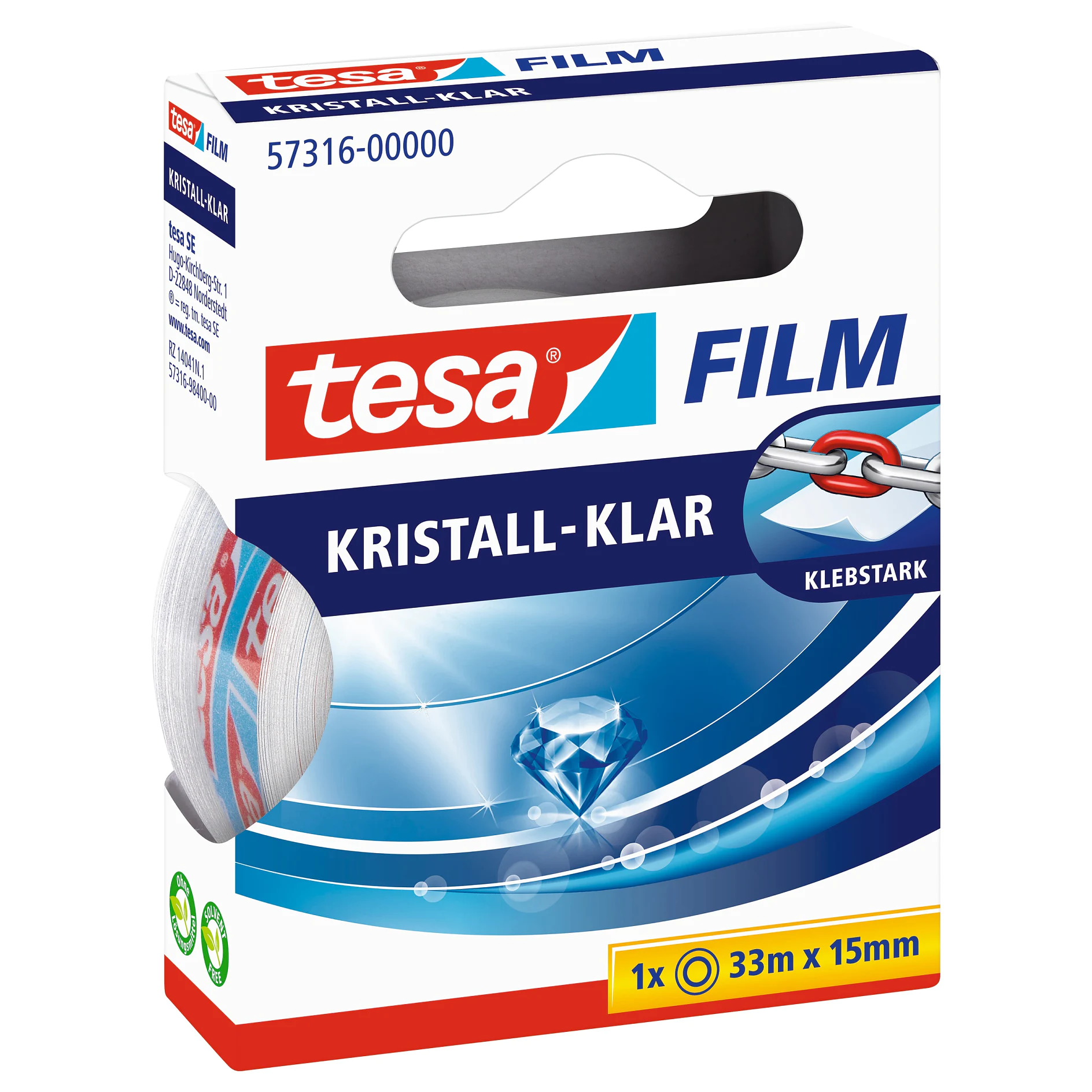 [en-en] 1 x tesafilm Crystal Clear 33m x 15mm, Hfb