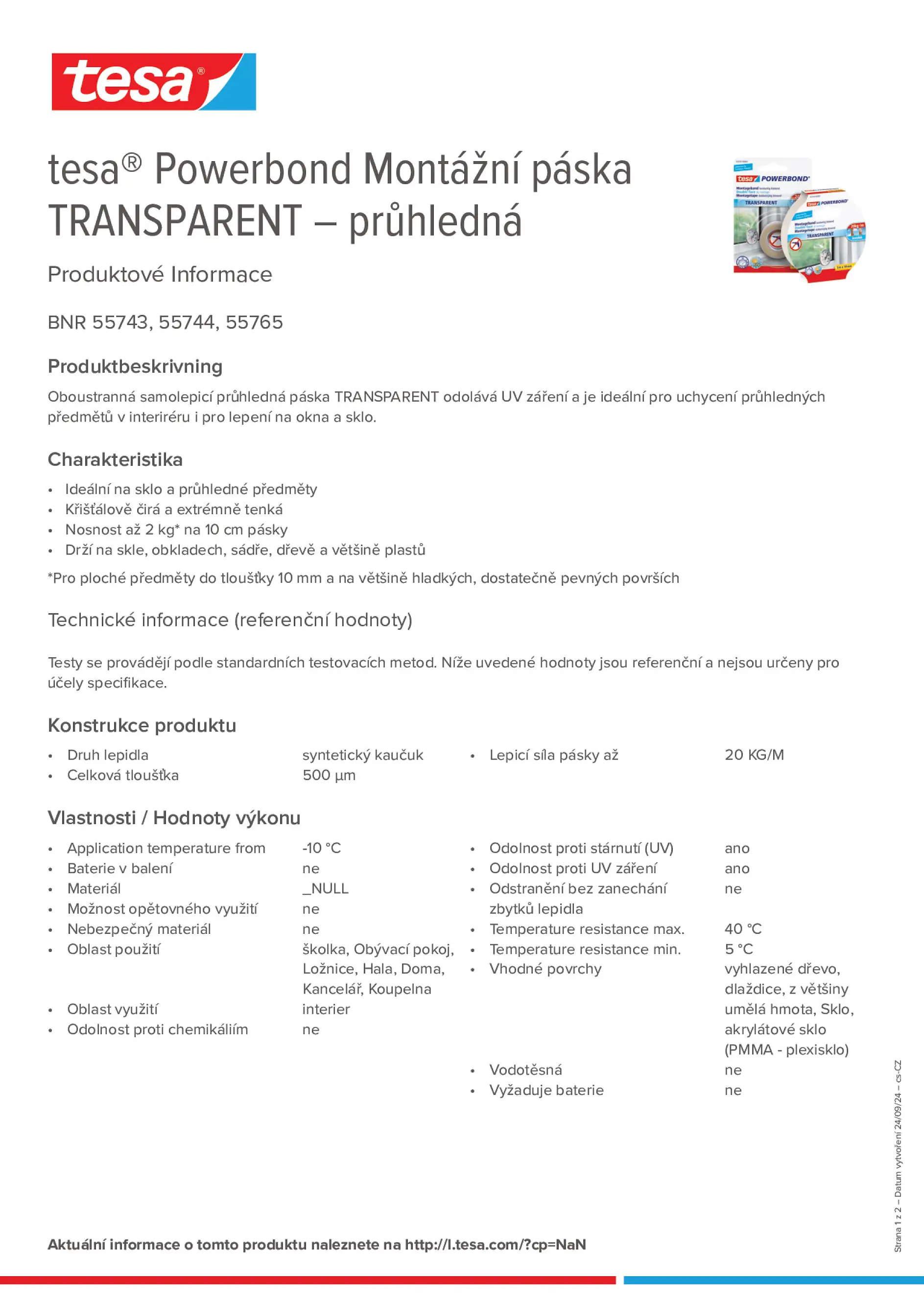 Product information_tesa® Powerbond 55744_cs-CZ