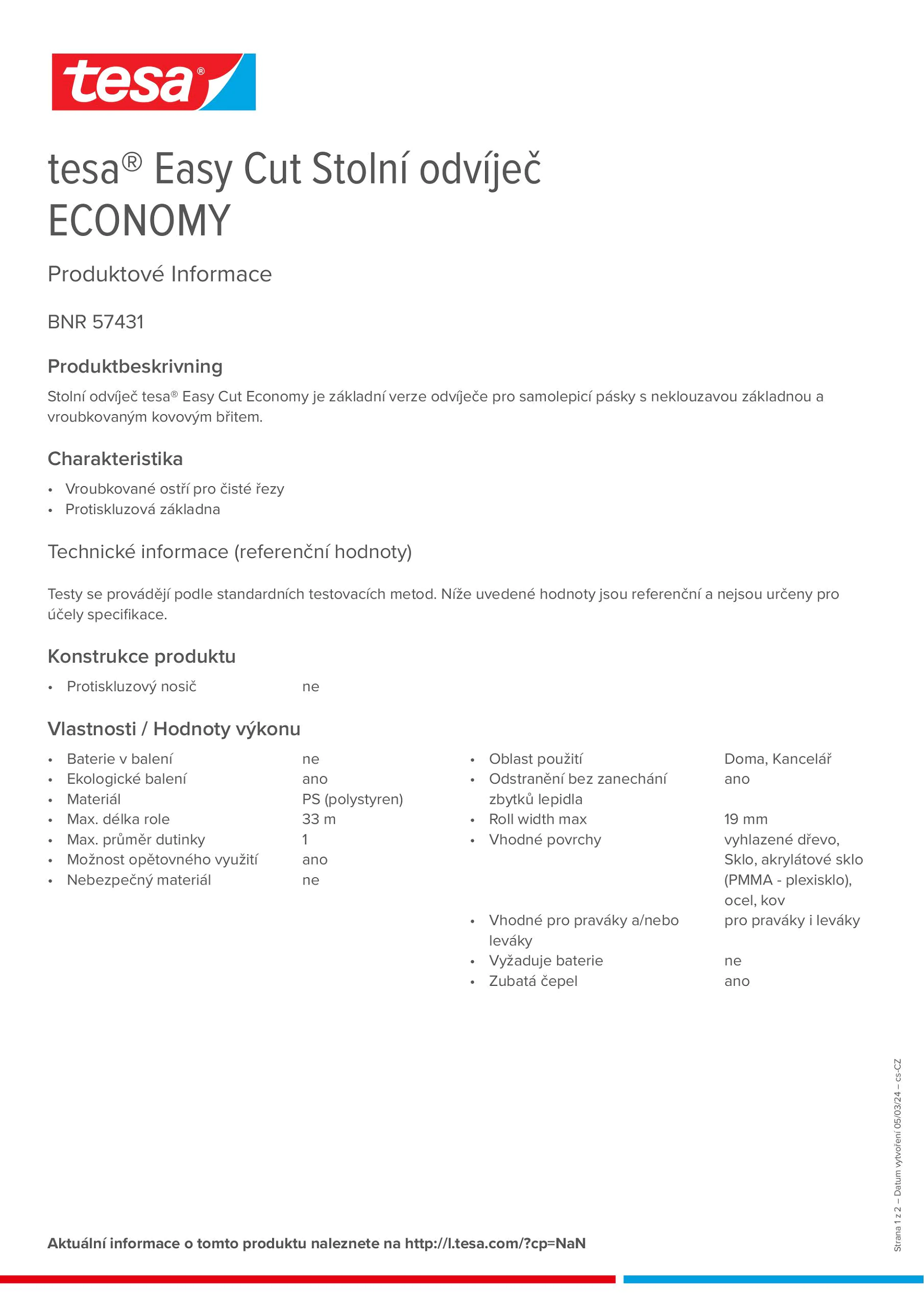 Product information_tesa® Easy Cut 57431_cs-CZ