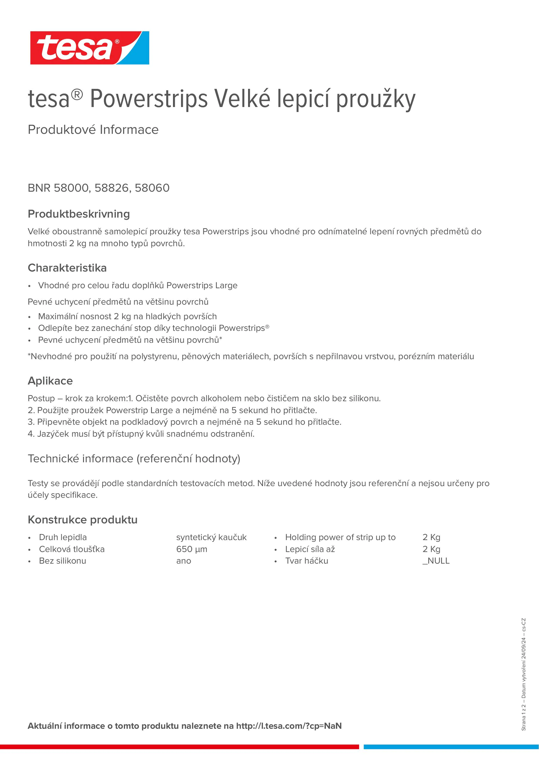 Product information_tesa® Powerstrips 58060_cs-CZ