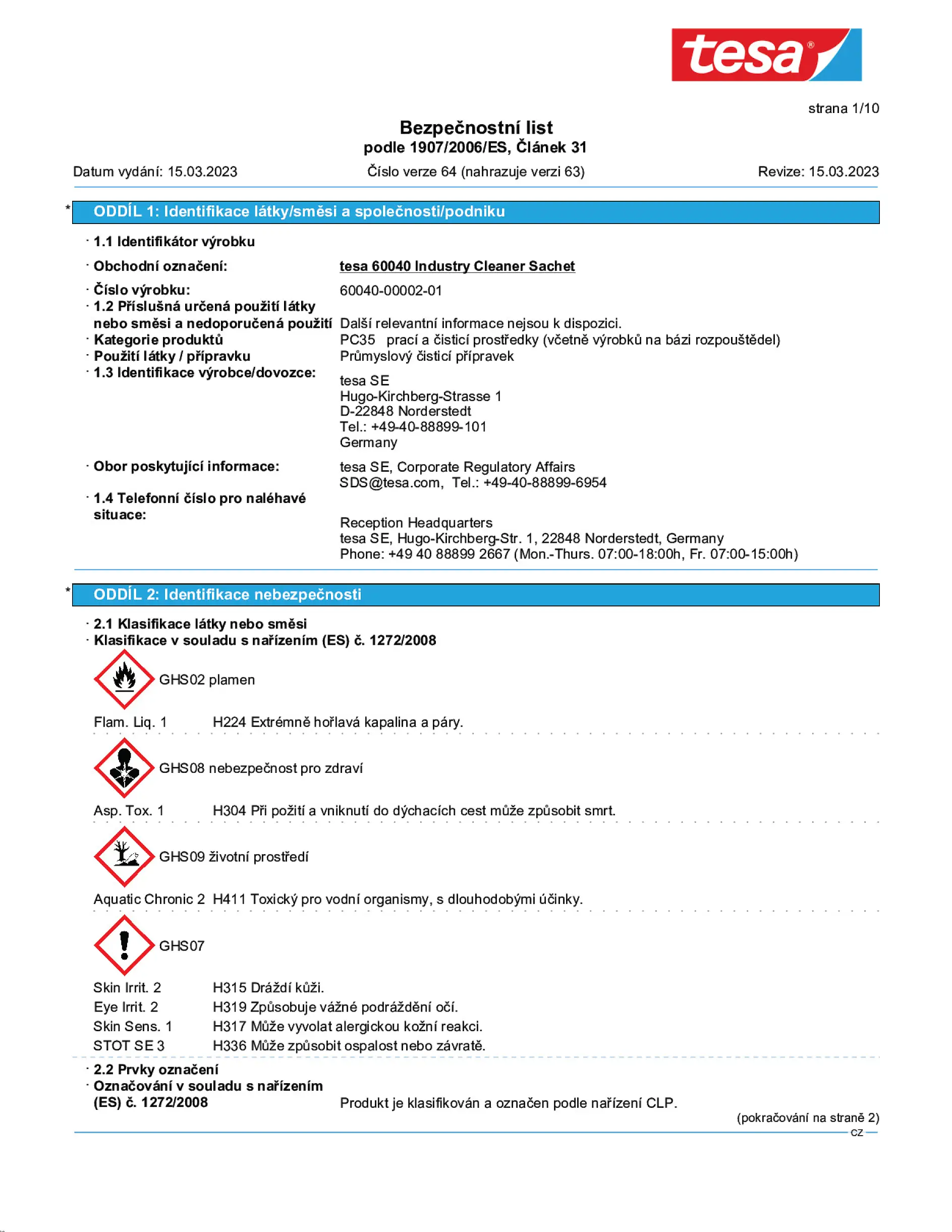 Safety data sheet_tesa® 60040_cs-CZ_v64