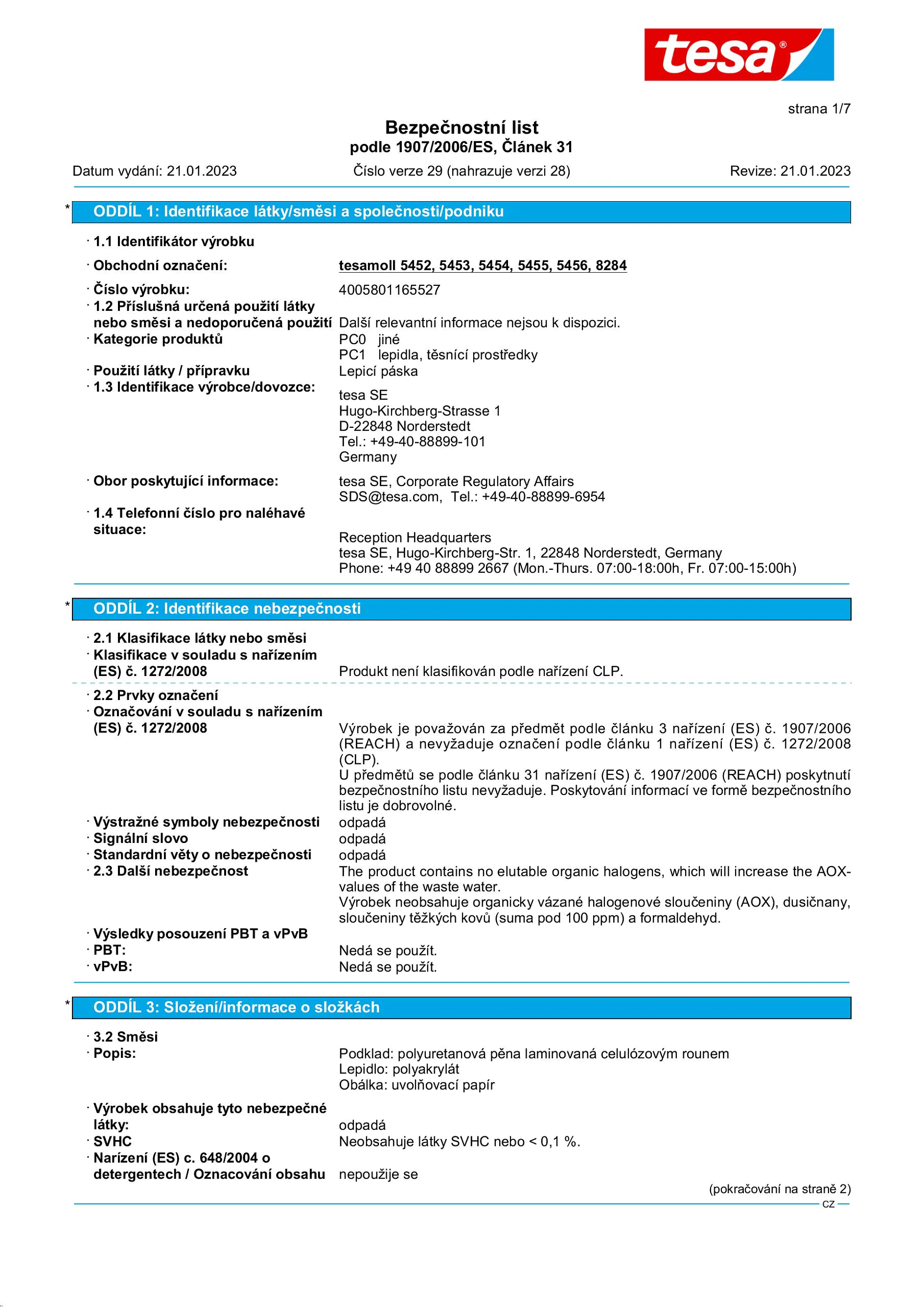 Safety data sheet_tesamoll® 55604_cs-CZ_v29