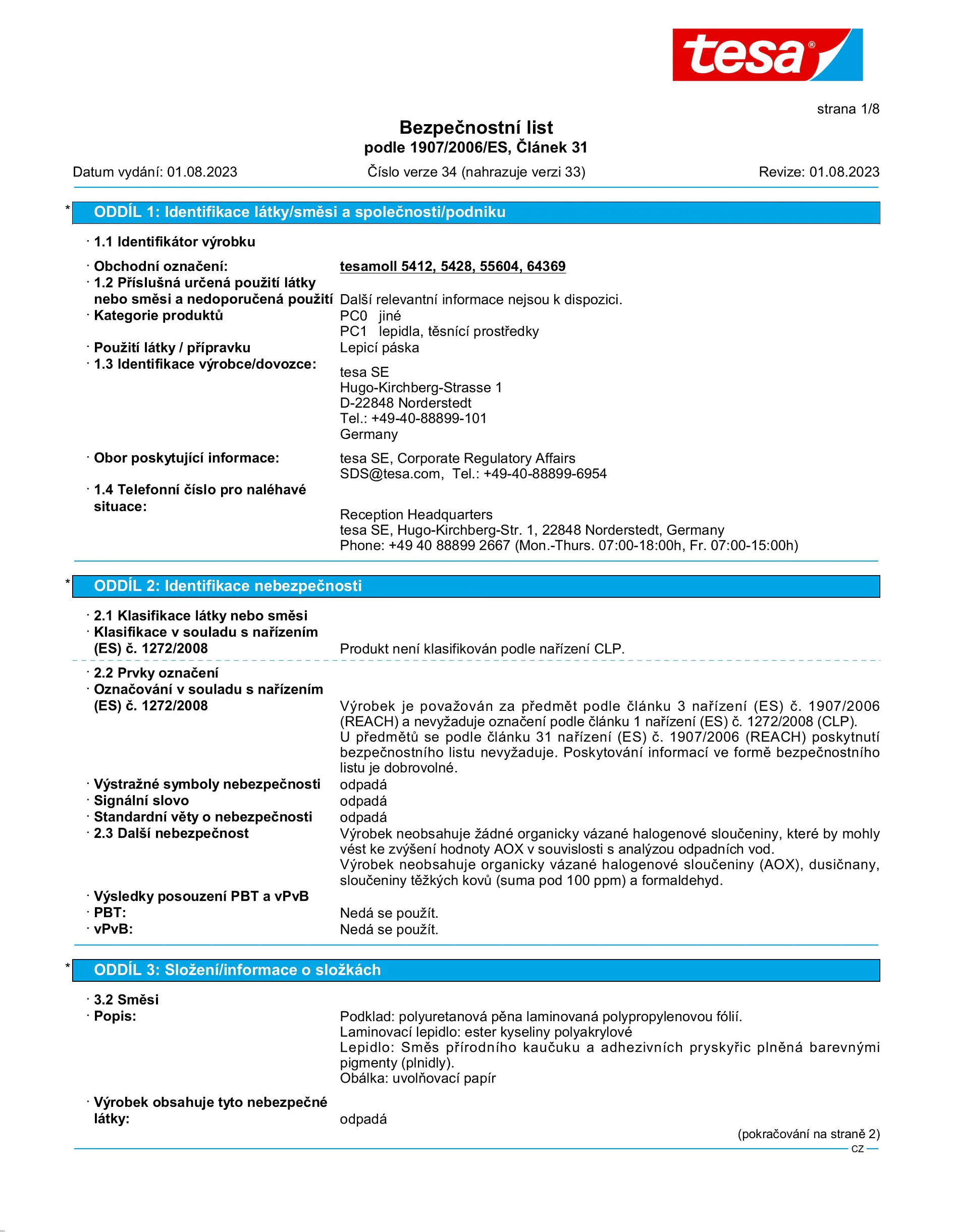 Safety data sheet_tesamoll® 55604_cs-CZ_v34