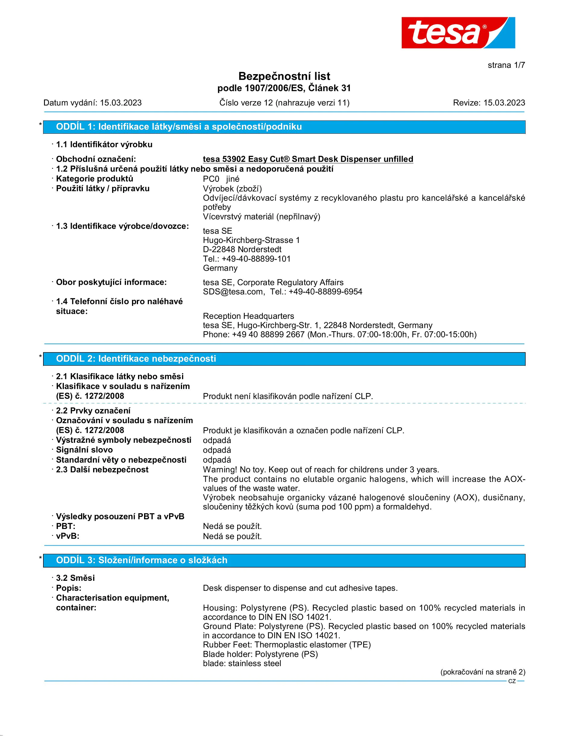 Safety data sheet_tesa® Easy Cut 53902_cs-CZ_v12