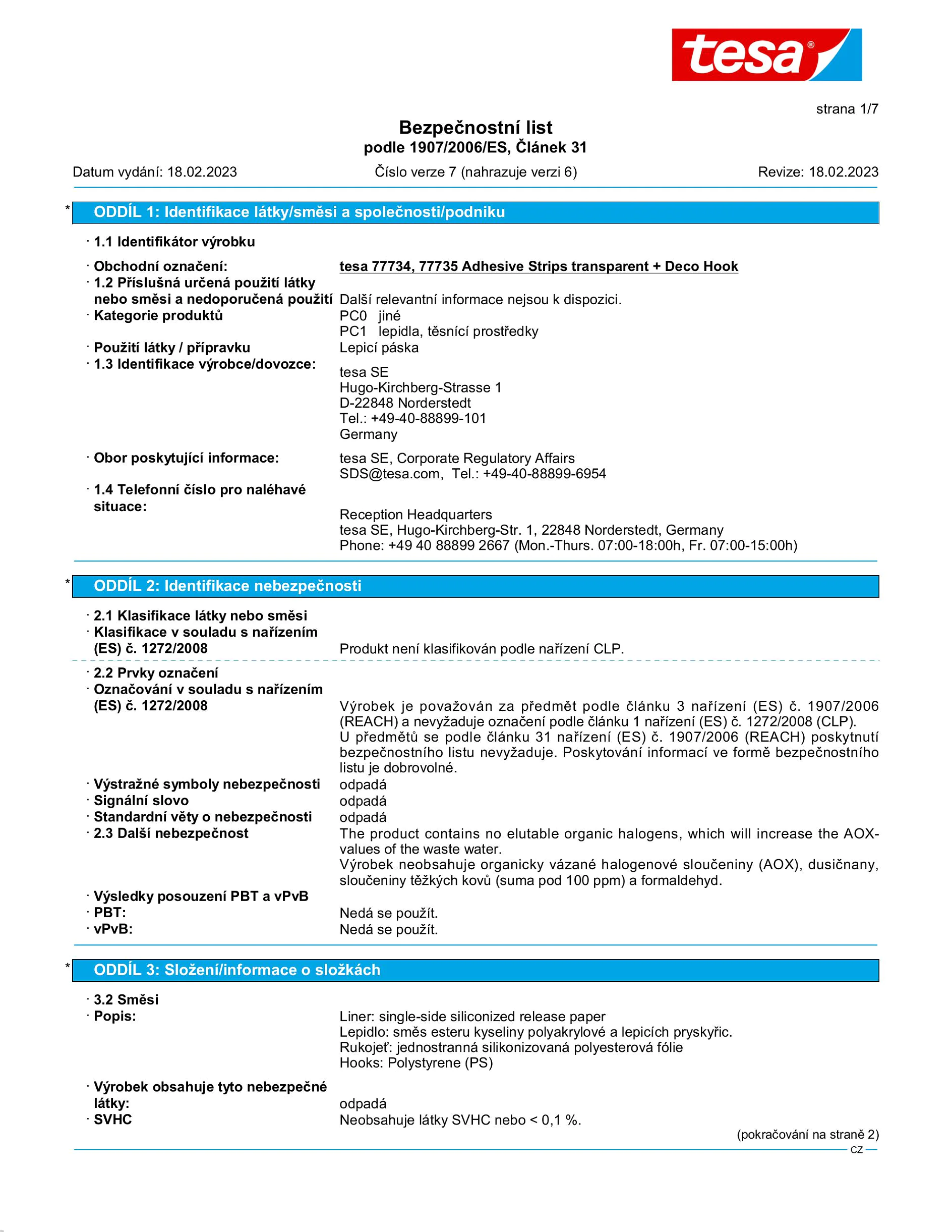 Safety data sheet_tesa® 77734_cs-CZ_v7