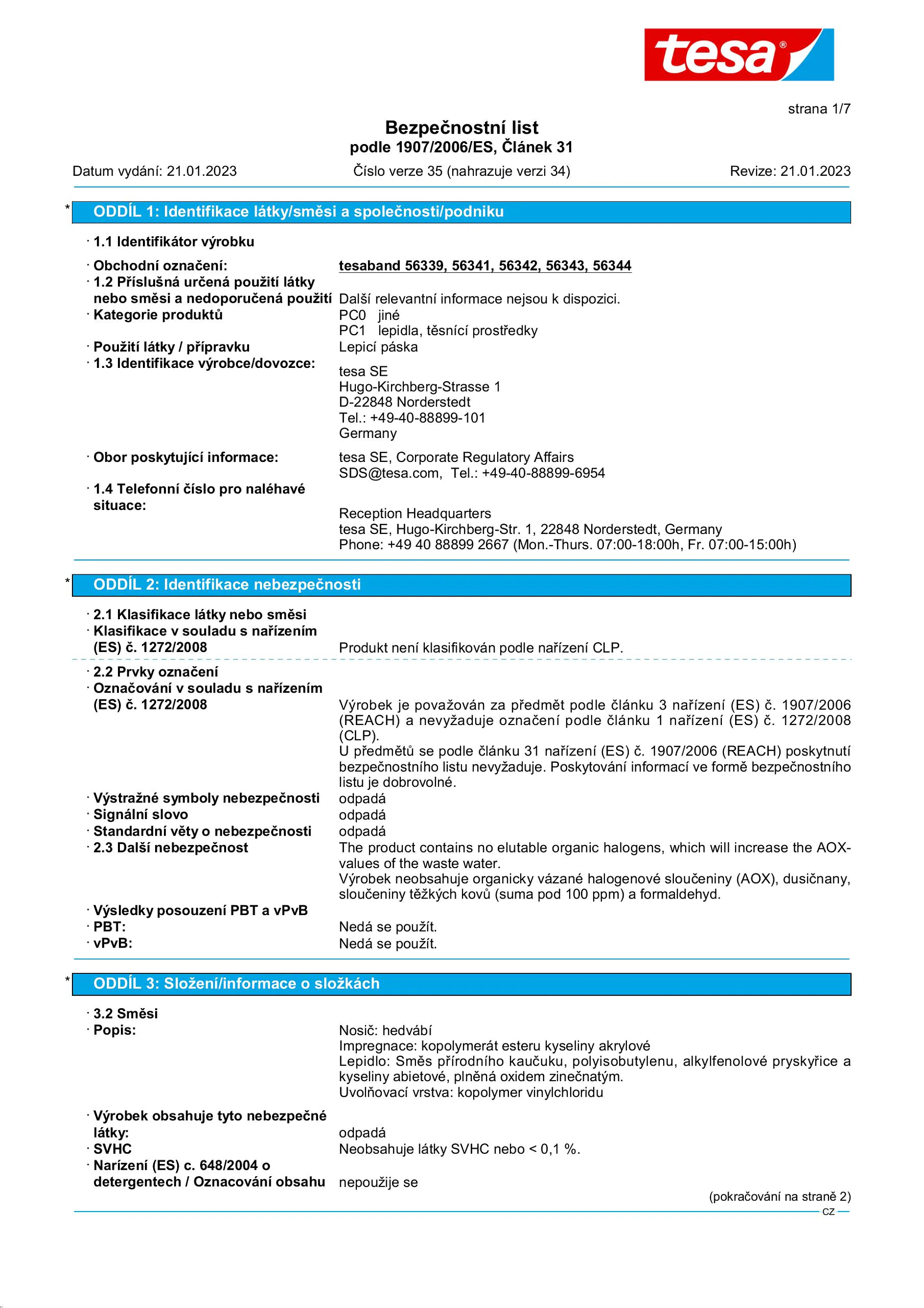 Safety data sheet_tesa® extra Power 56339_cs-CZ_v35