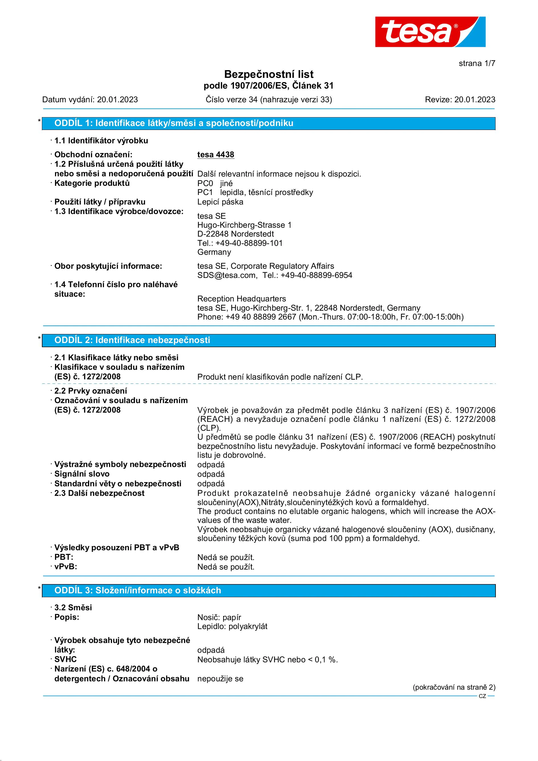 Safety data sheet_tesa® 04438_cs-CZ_v34