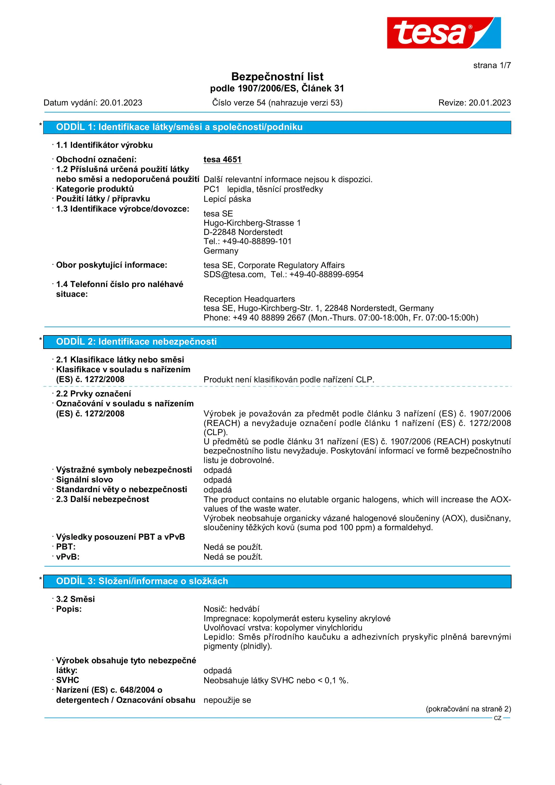 Safety data sheet_tesa® 04651_cs-CZ_v54