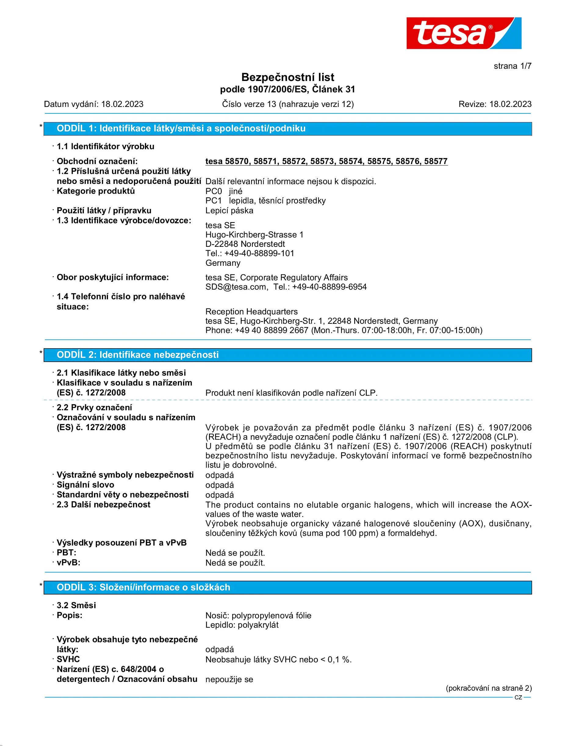 Safety data sheet_tesapack® 58572_cs-CZ_v13