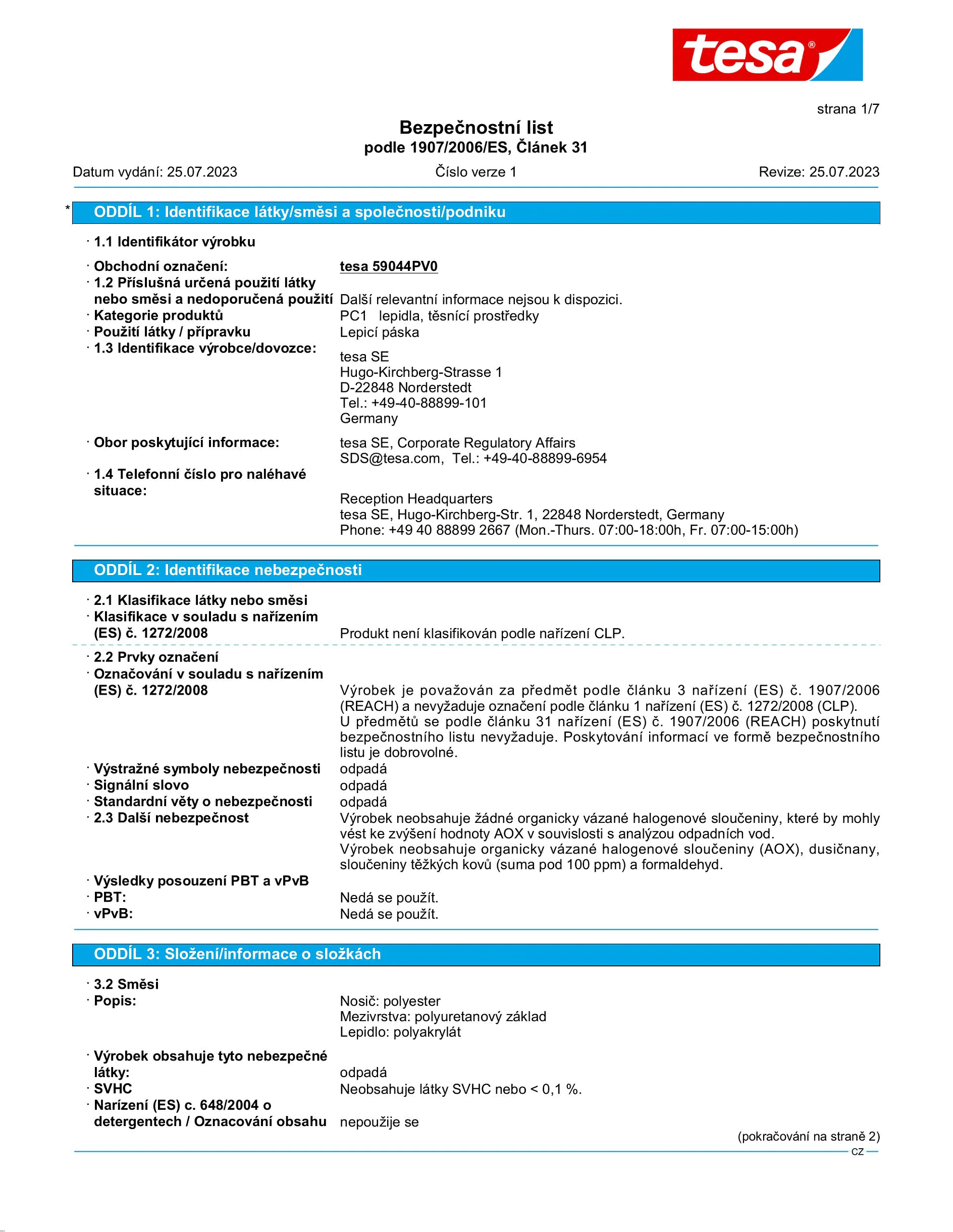 Safety data sheet_tesafilm® 59036_cs-CZ_v1