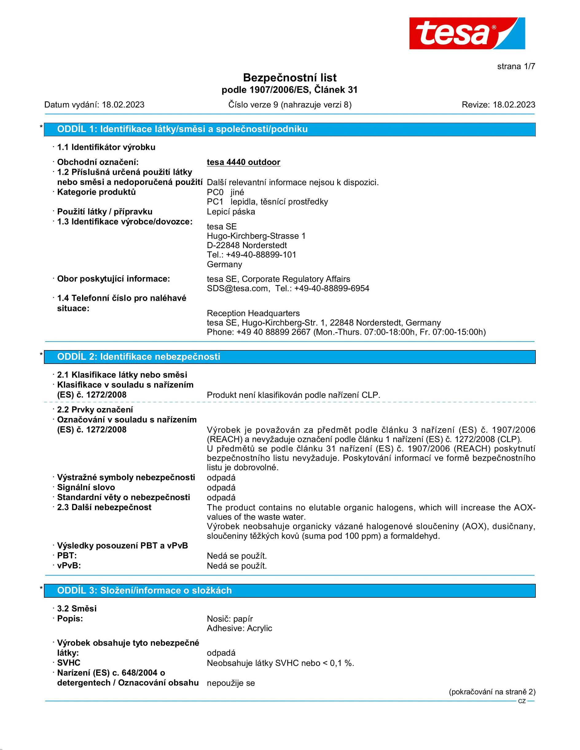 Safety data sheet_tesa® 04440_cs-CZ_v9