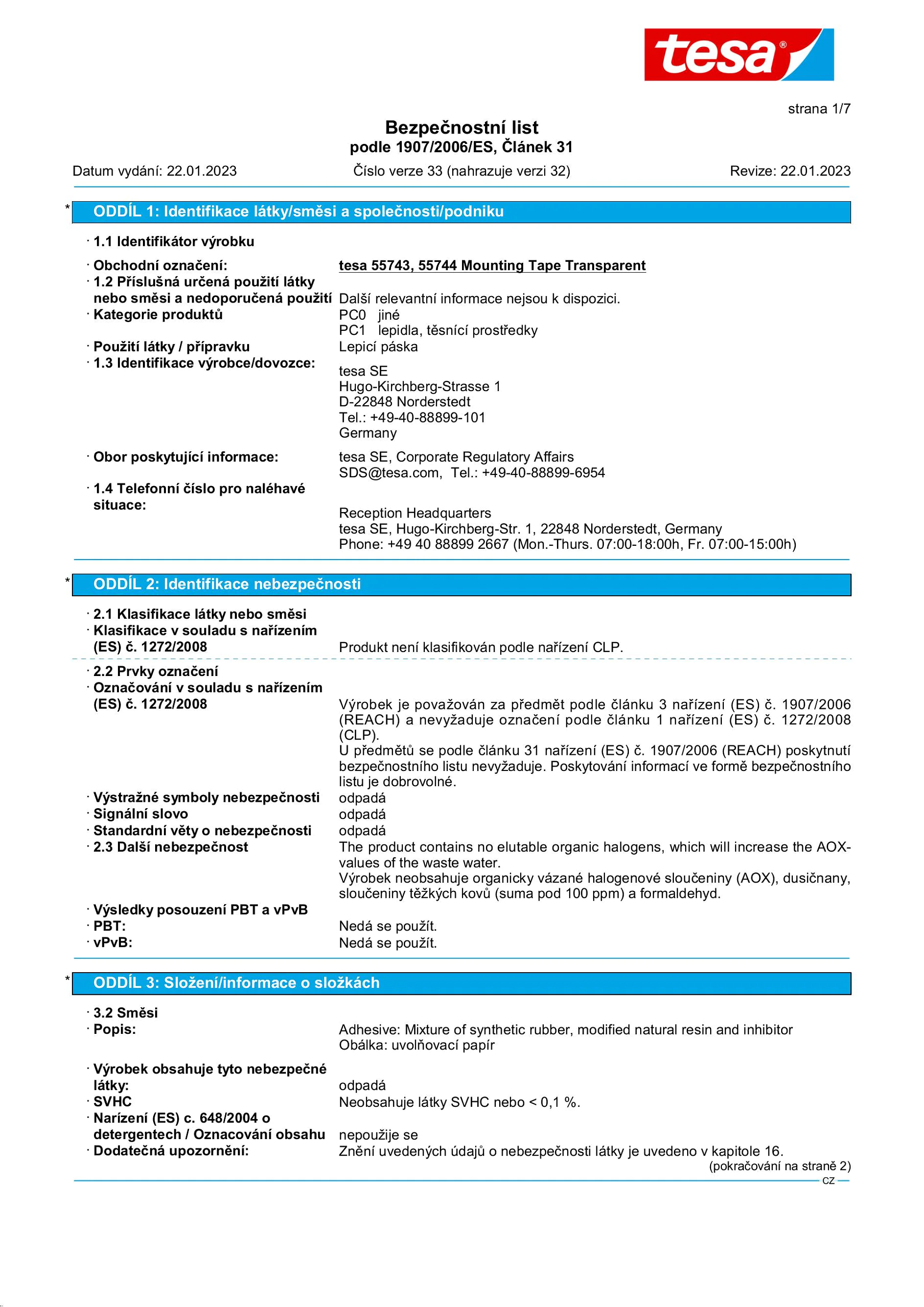 Safety data sheet_tesa® Powerbond 55744_cs-CZ_v33