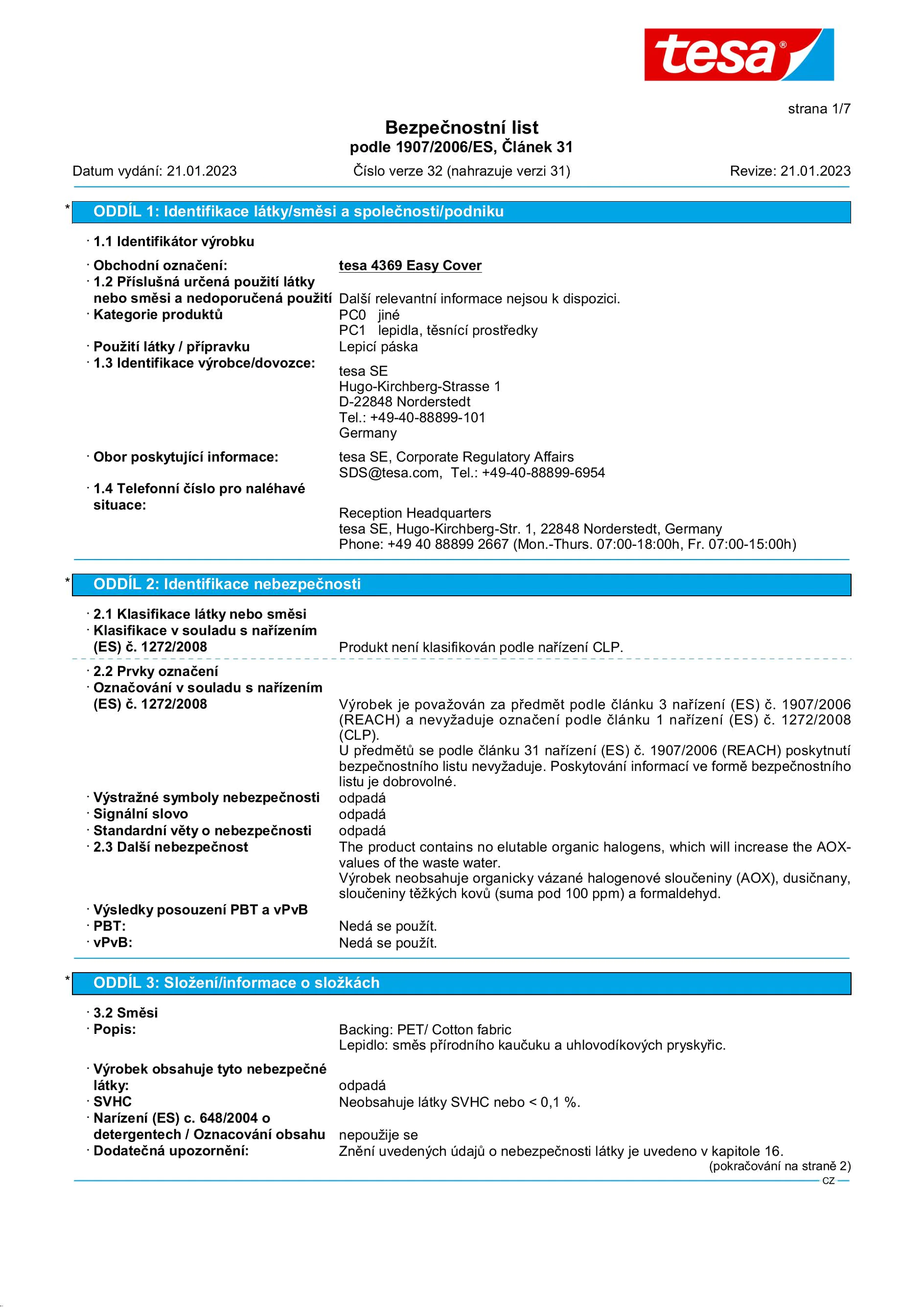 Safety data sheet_tesa® Professional 04369_cs-CZ_v32