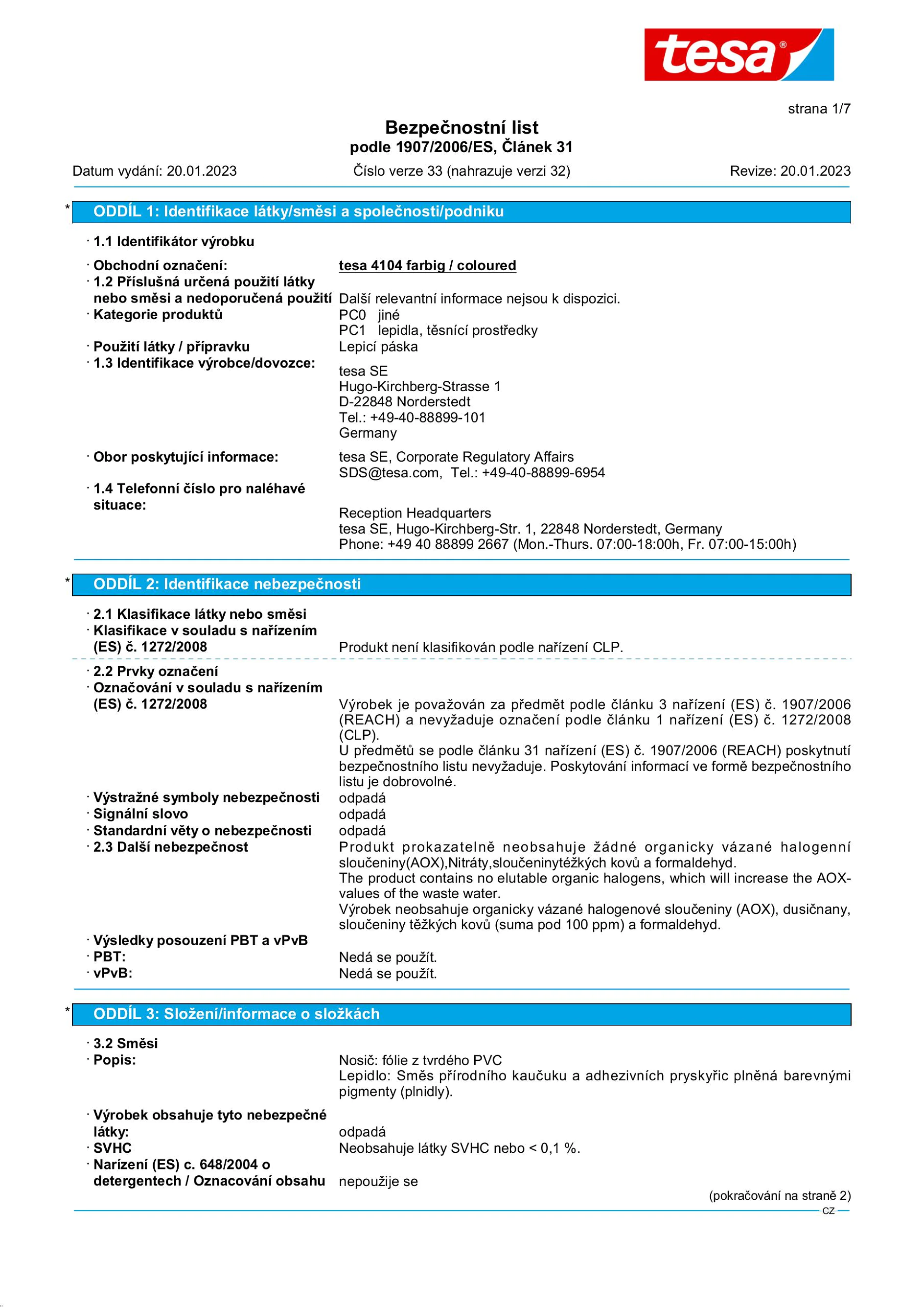 Safety data sheet_tesa® 04104_cs-CZ_v33