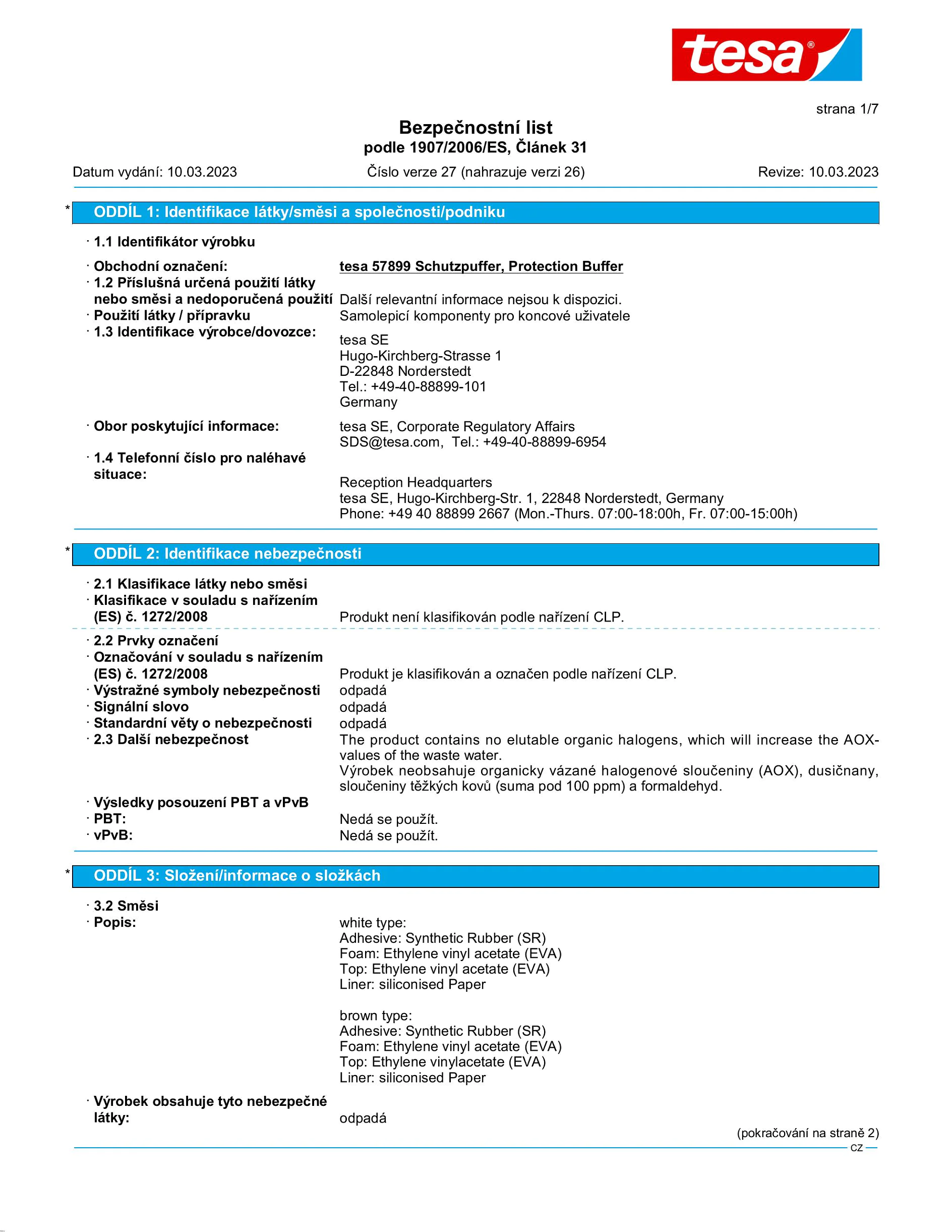 Safety data sheet_tesa® Protect 57705_cs-CZ_v27