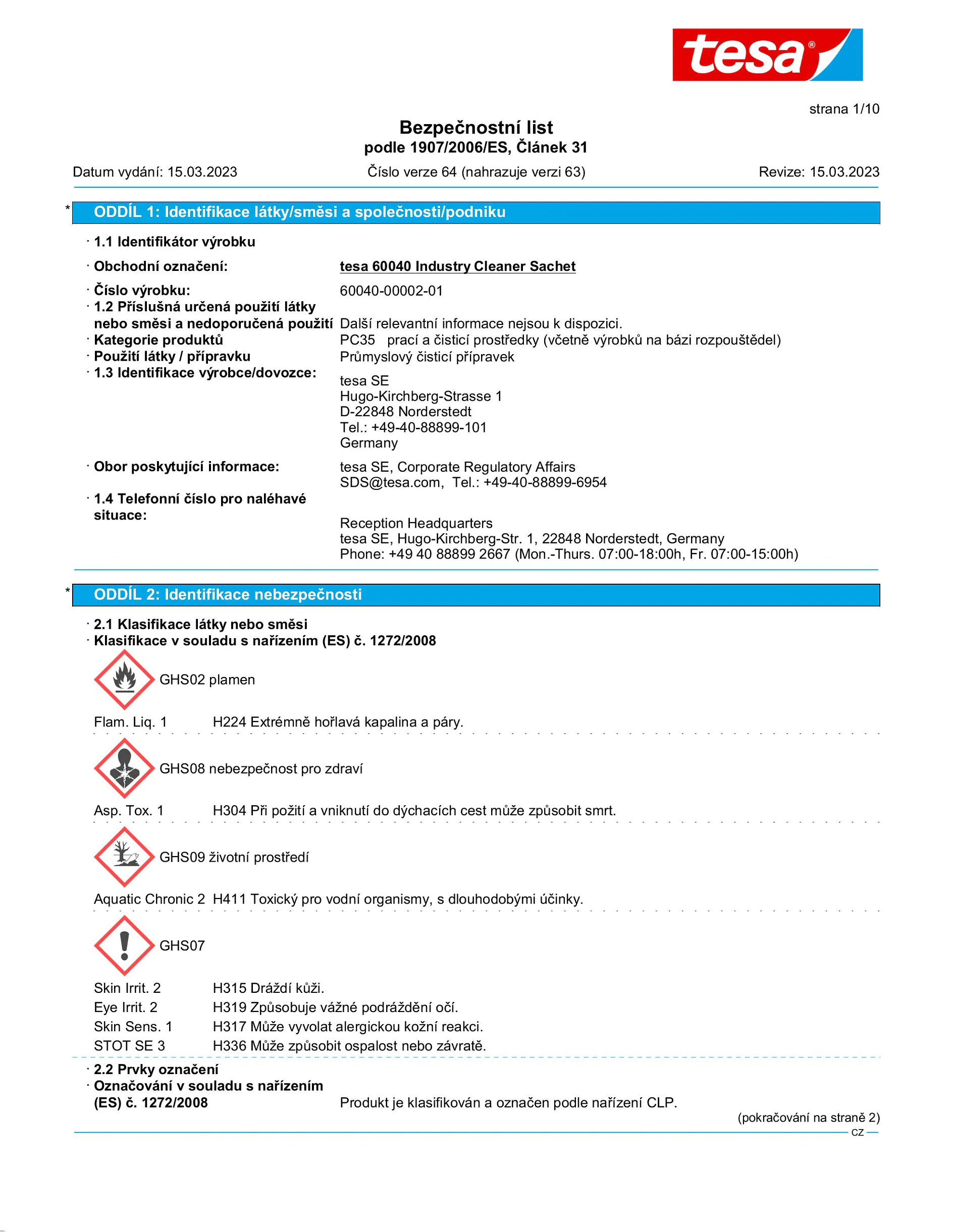 Safety data sheet_tesa® 60040_cs-CZ_v64