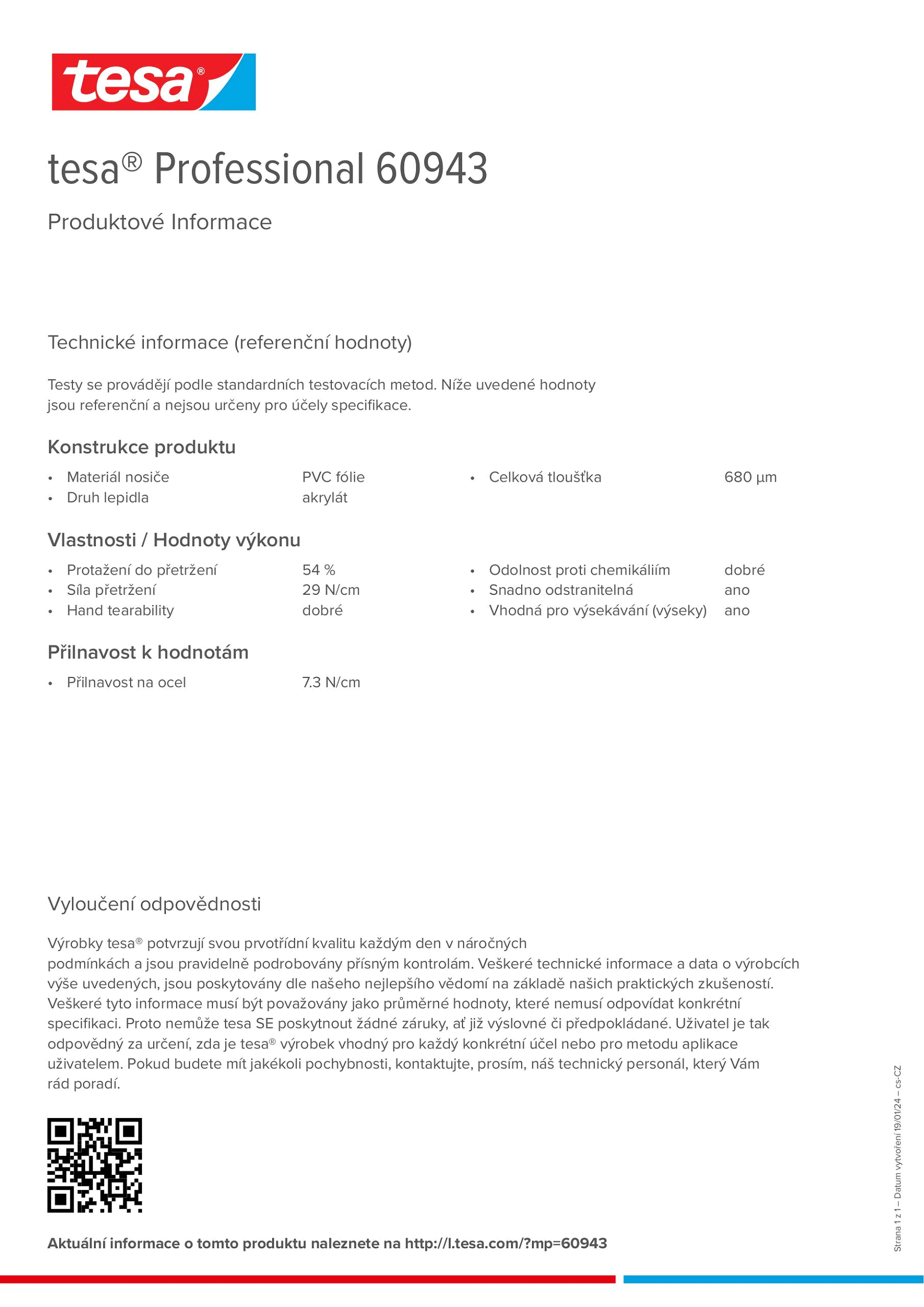 Product information_tesa® Professional 60951_cs-CZ