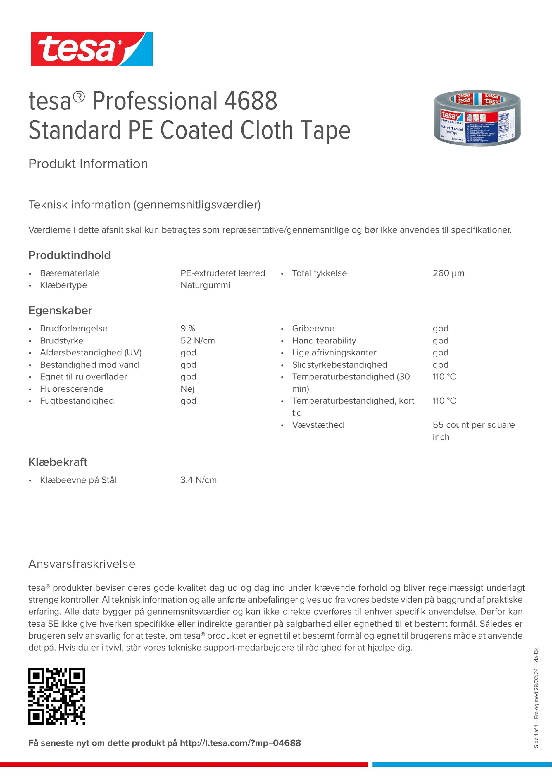 Product information_tesa® Professional 04688_da-DK