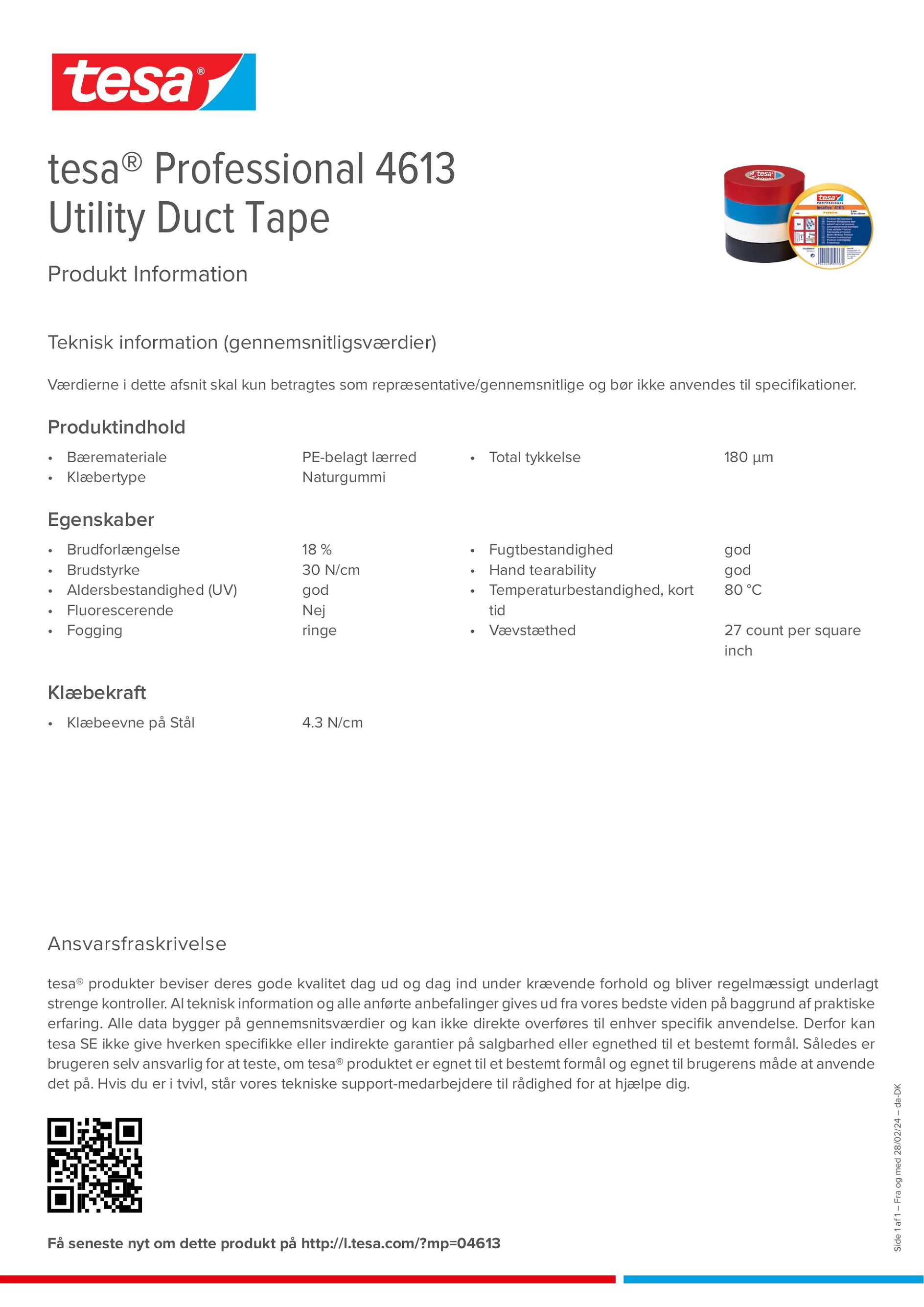 Product information_tesa® Professional 04613_da-DK