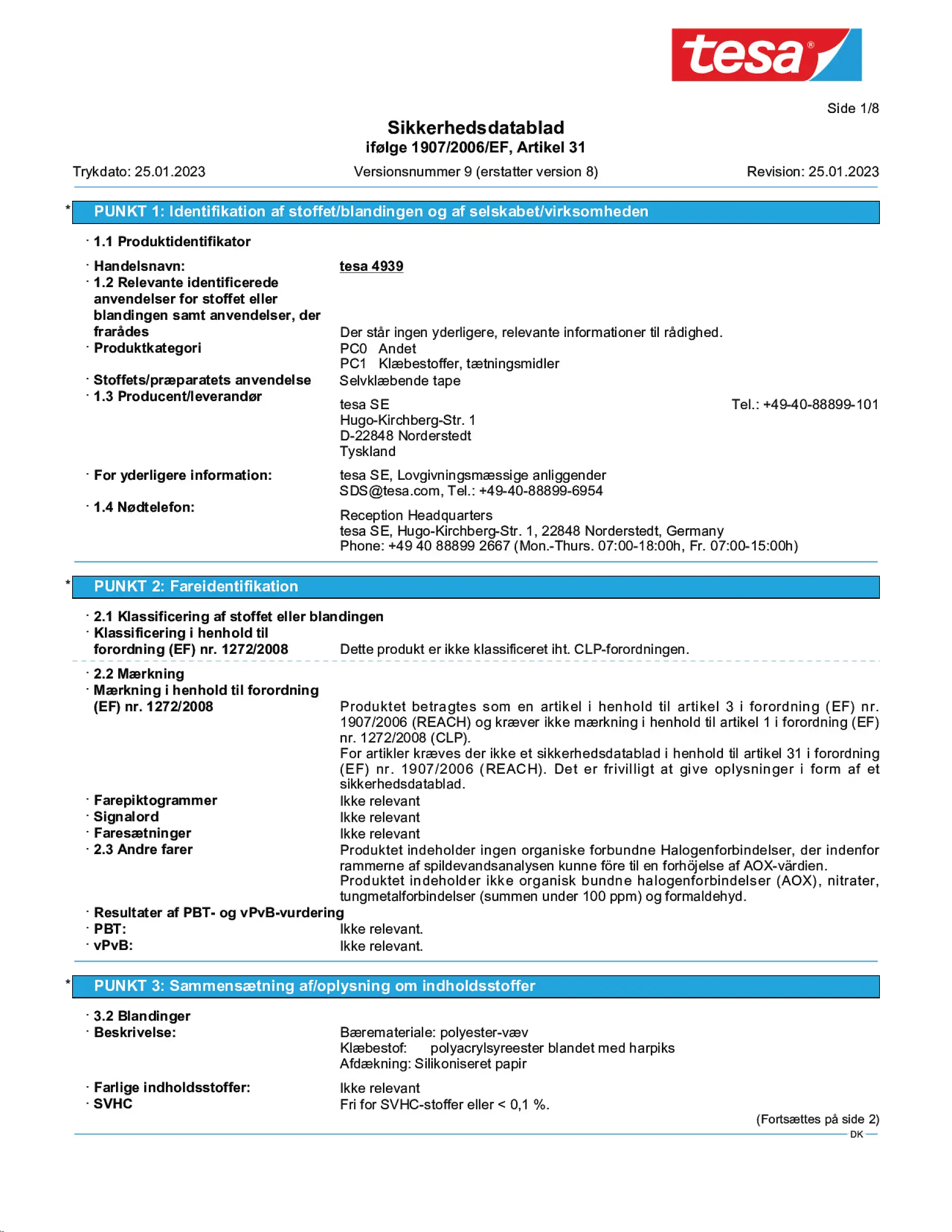 Safety data sheet_tesa® 4939_da-DK_v9