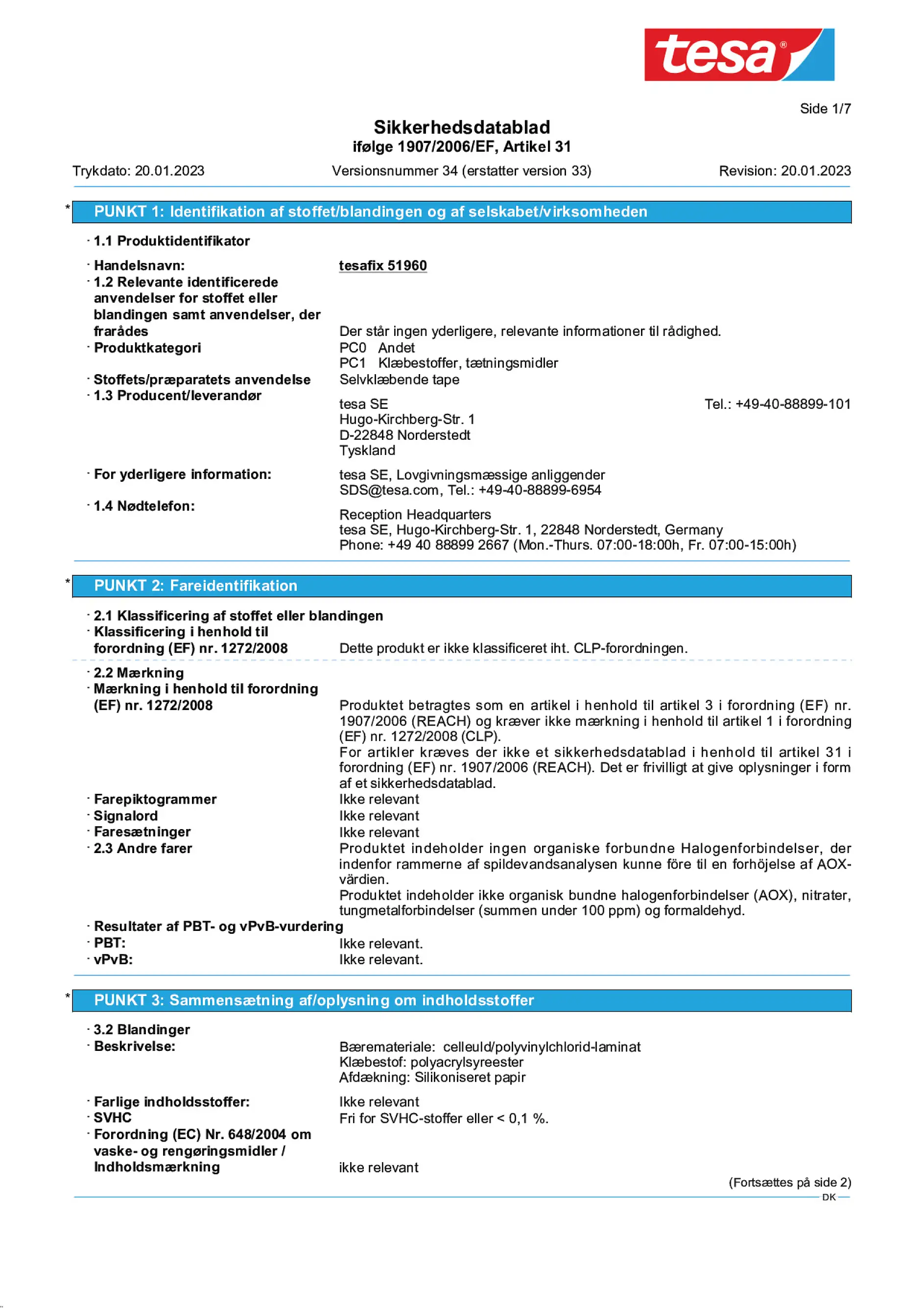 Safety data sheet_tesa® 51960_da-DK_v34