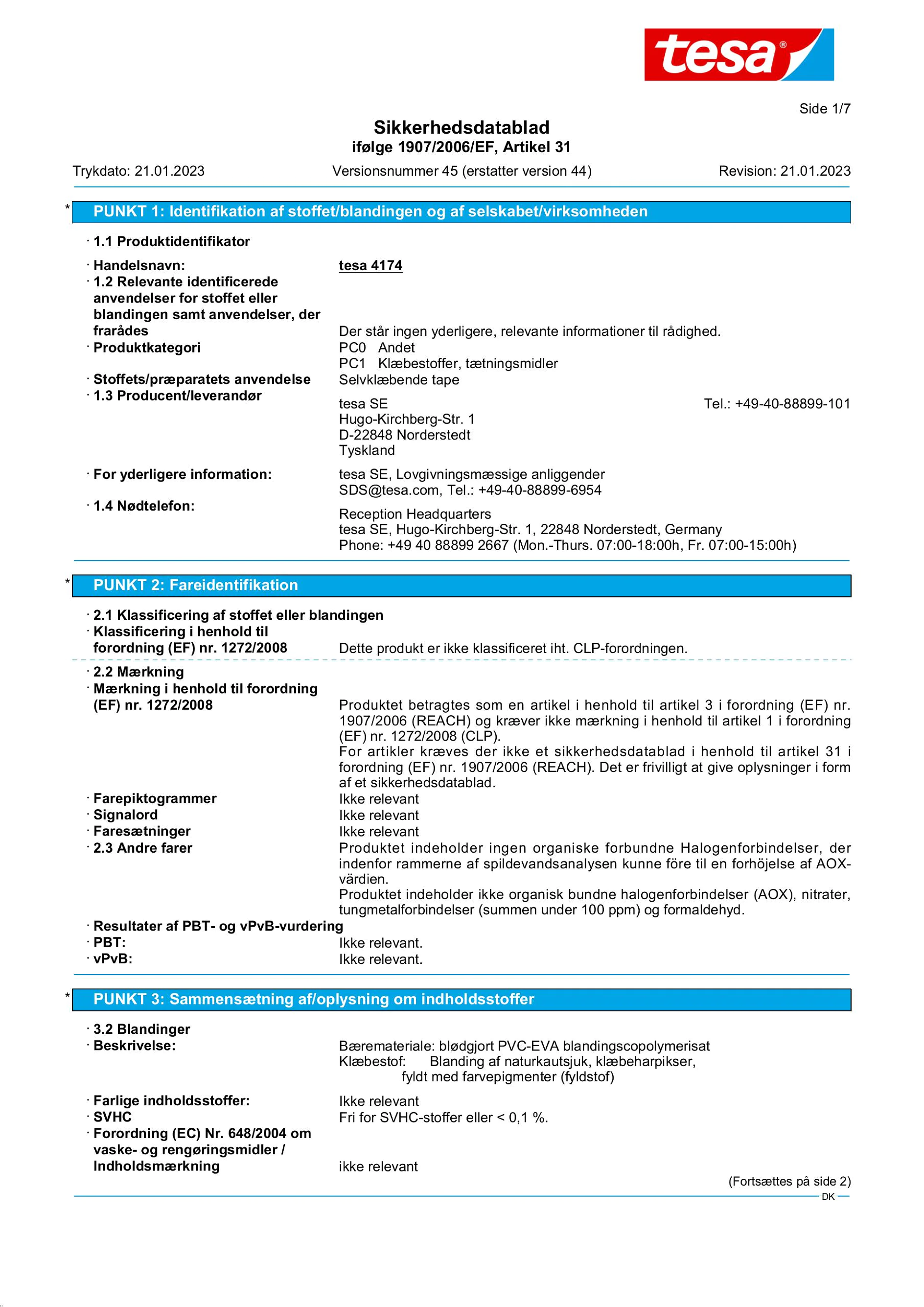 Safety data sheet_tesa® 4174_da-DK_v45