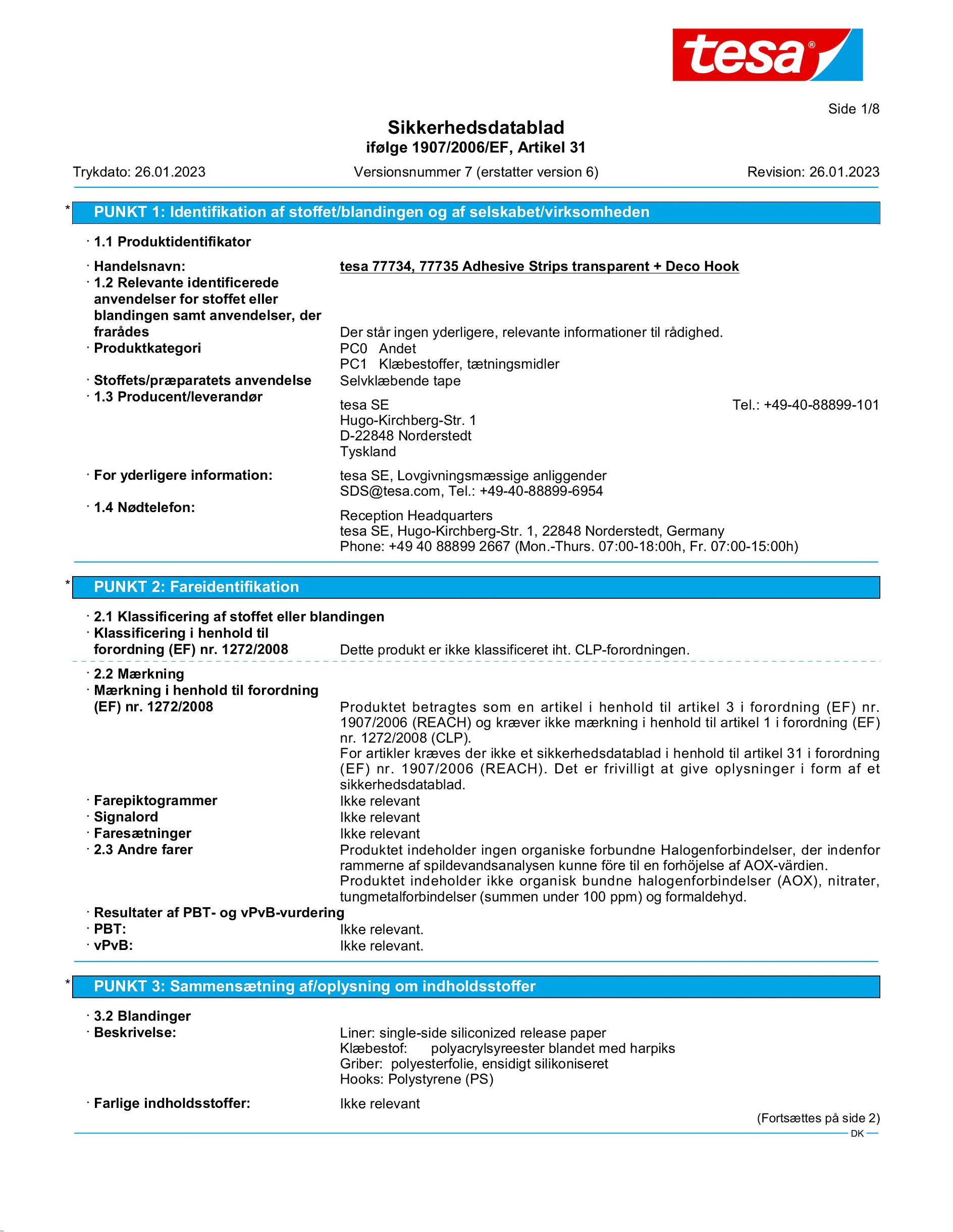 Safety data sheet_tesa® 77734_da-DK_v7