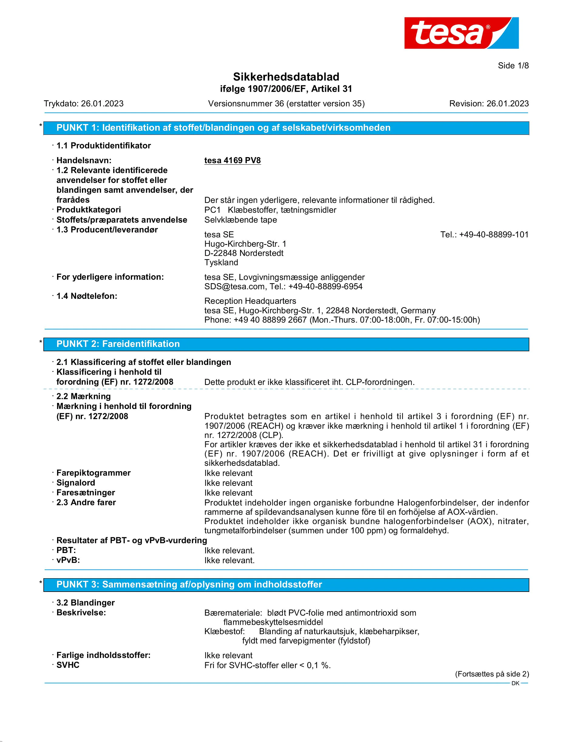 Safety data sheet_tesa® 4169_da-DK_v36