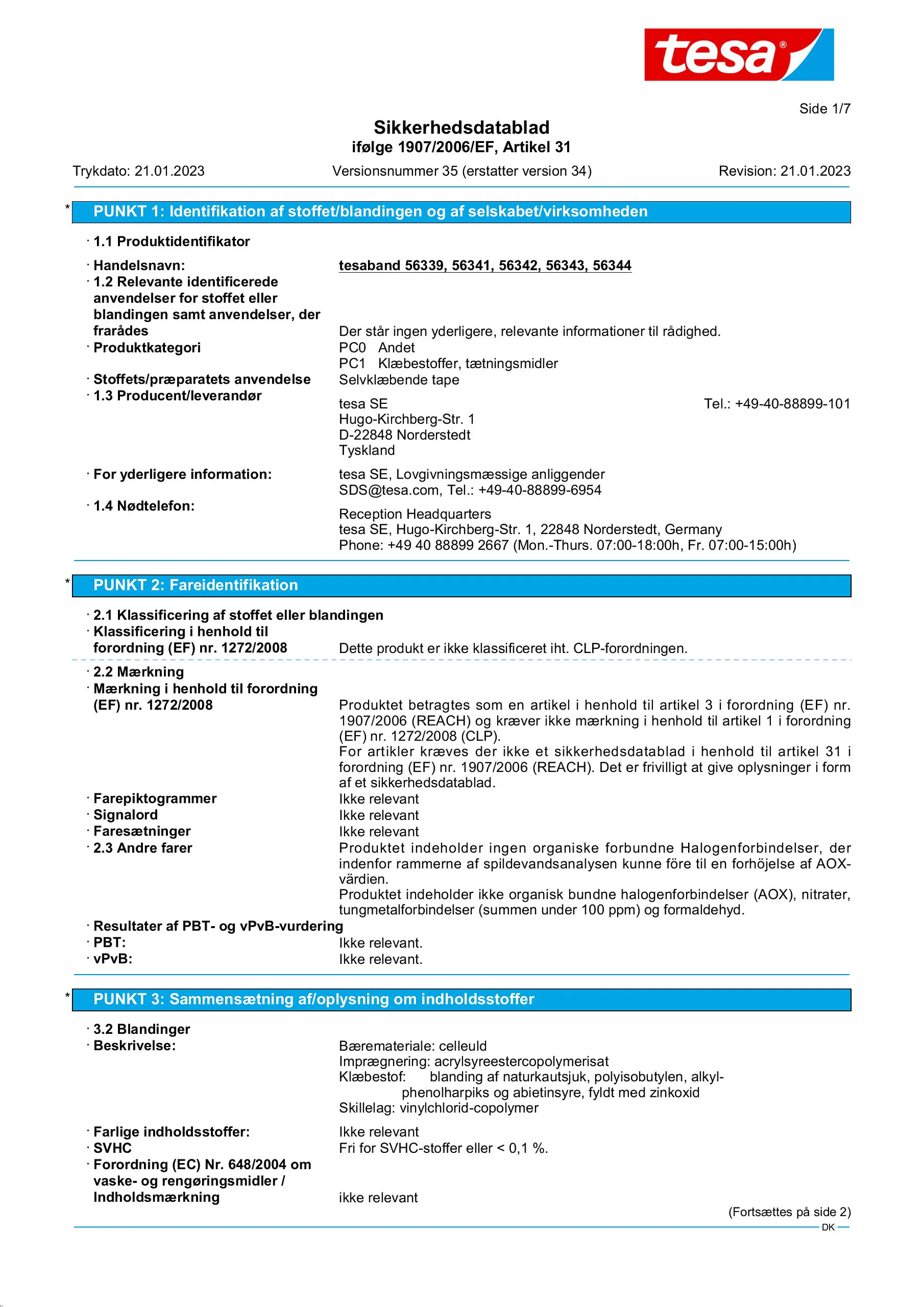 Safety data sheet_tesa® extra Power 56339_da-DK_v35