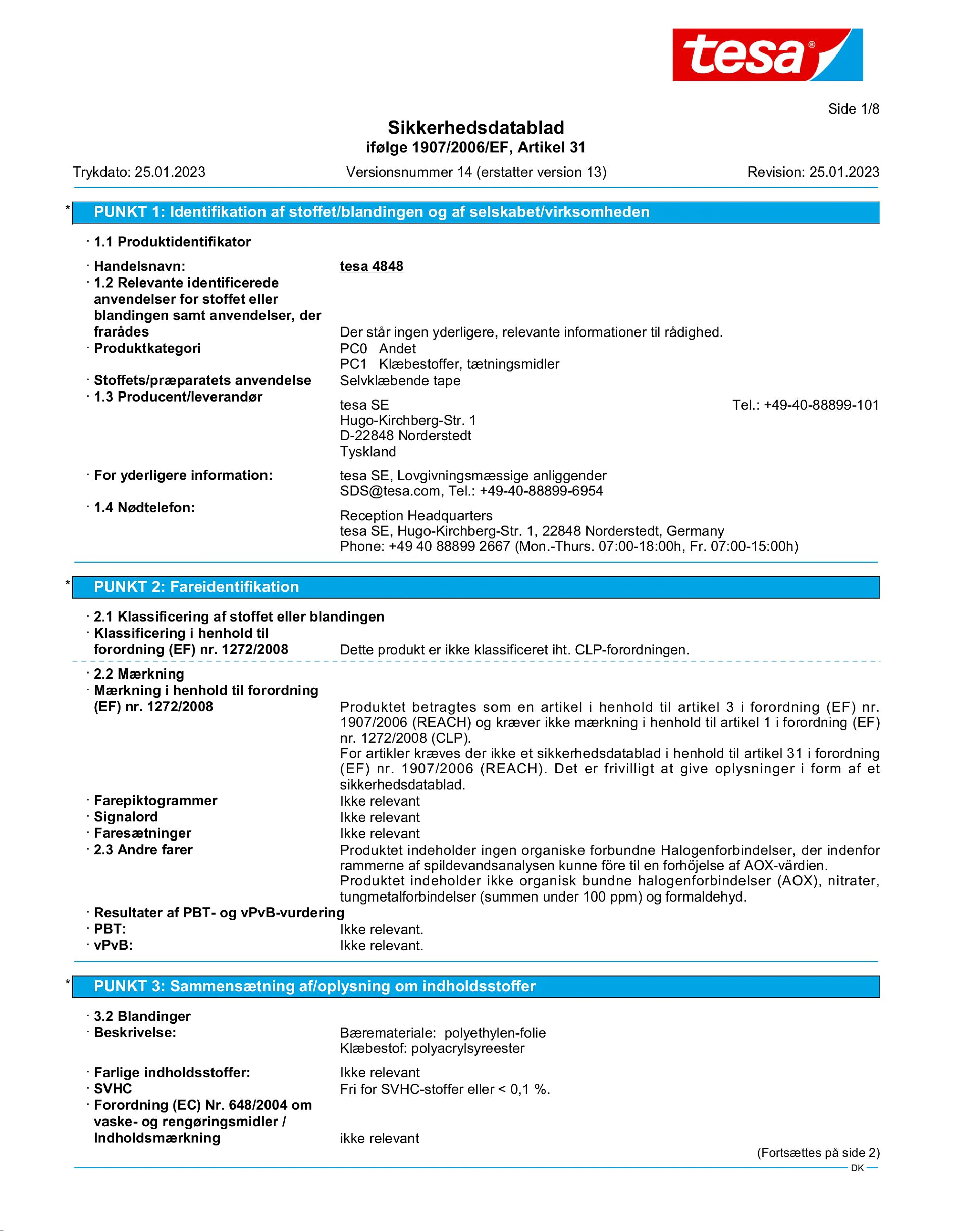 Safety data sheet_tesa® 4848_da-DK_v14