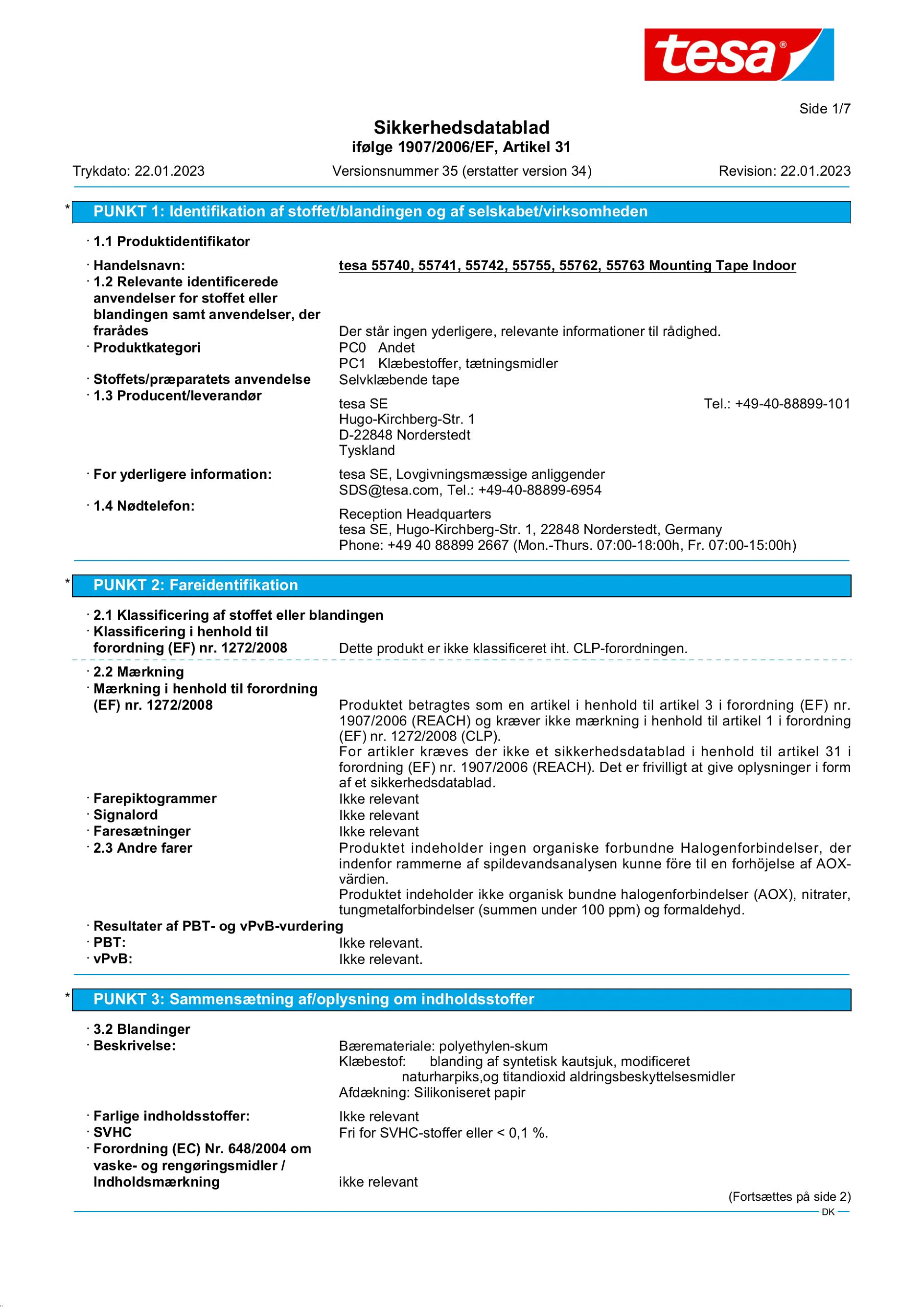 Safety data sheet_tesa® Powerbond 55740_da-DK_v35