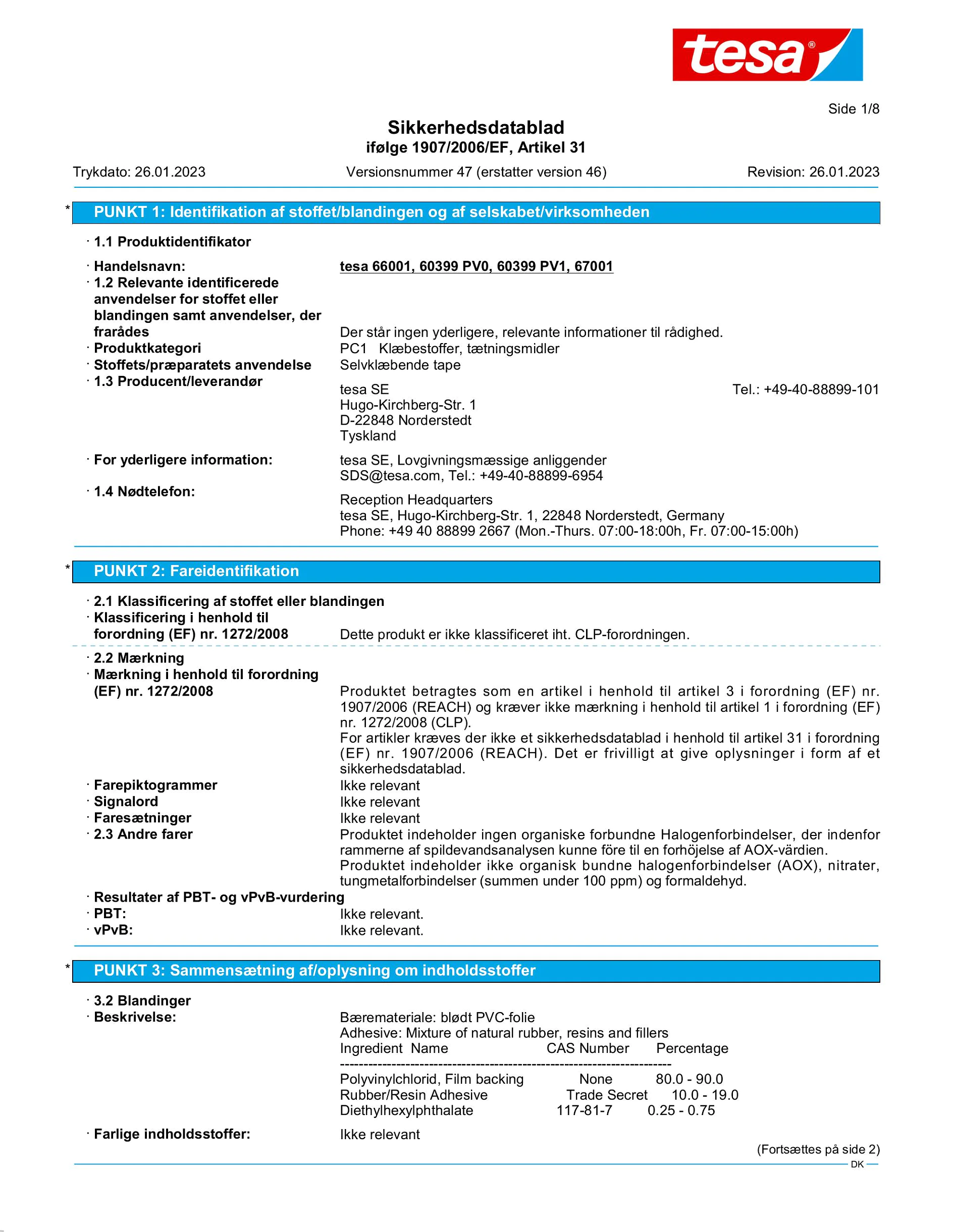 Safety data sheet_tesa® Professional 60399_da-DK_v47