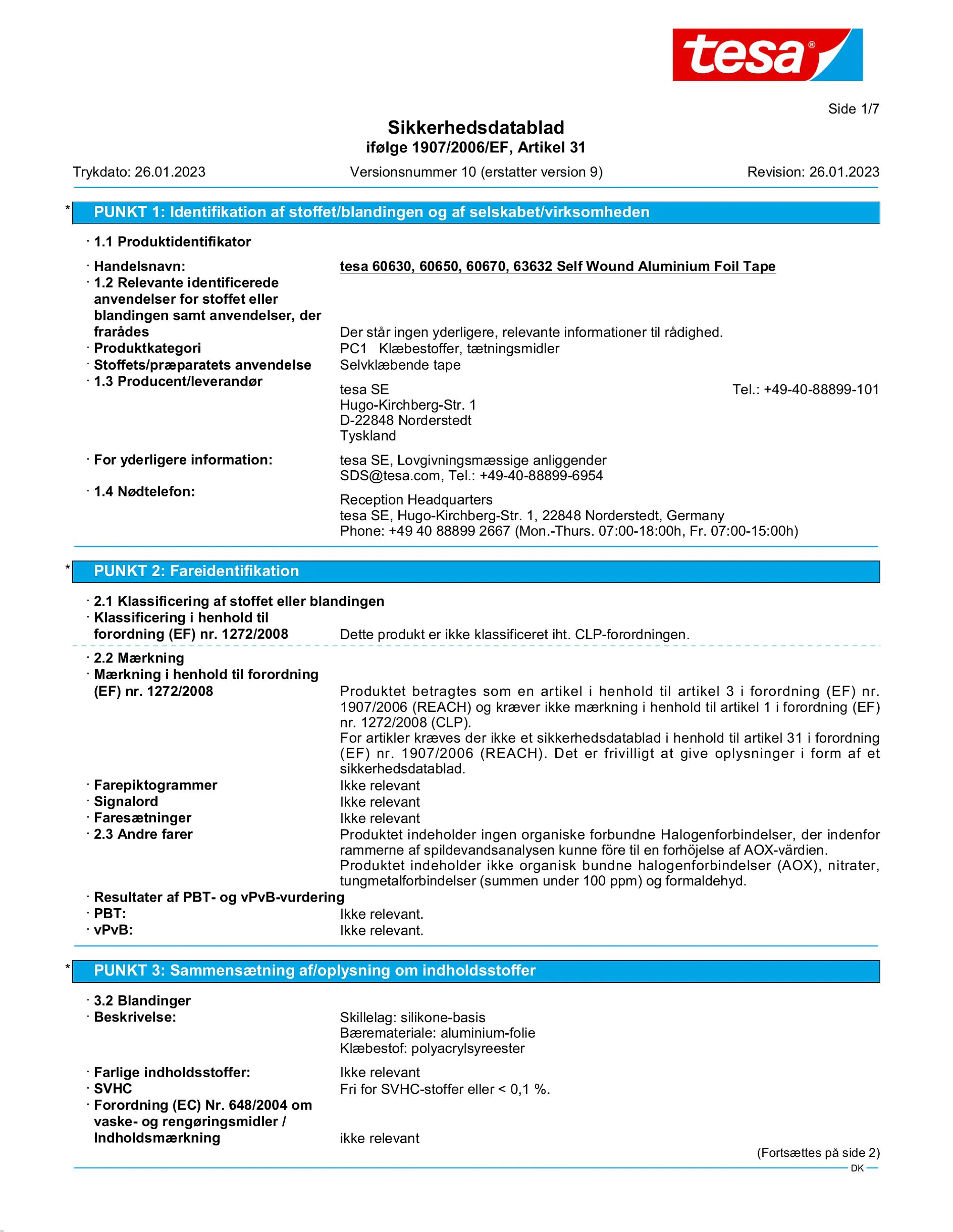 Safety data sheet_tesa® Professional 63632_da-DK_v10