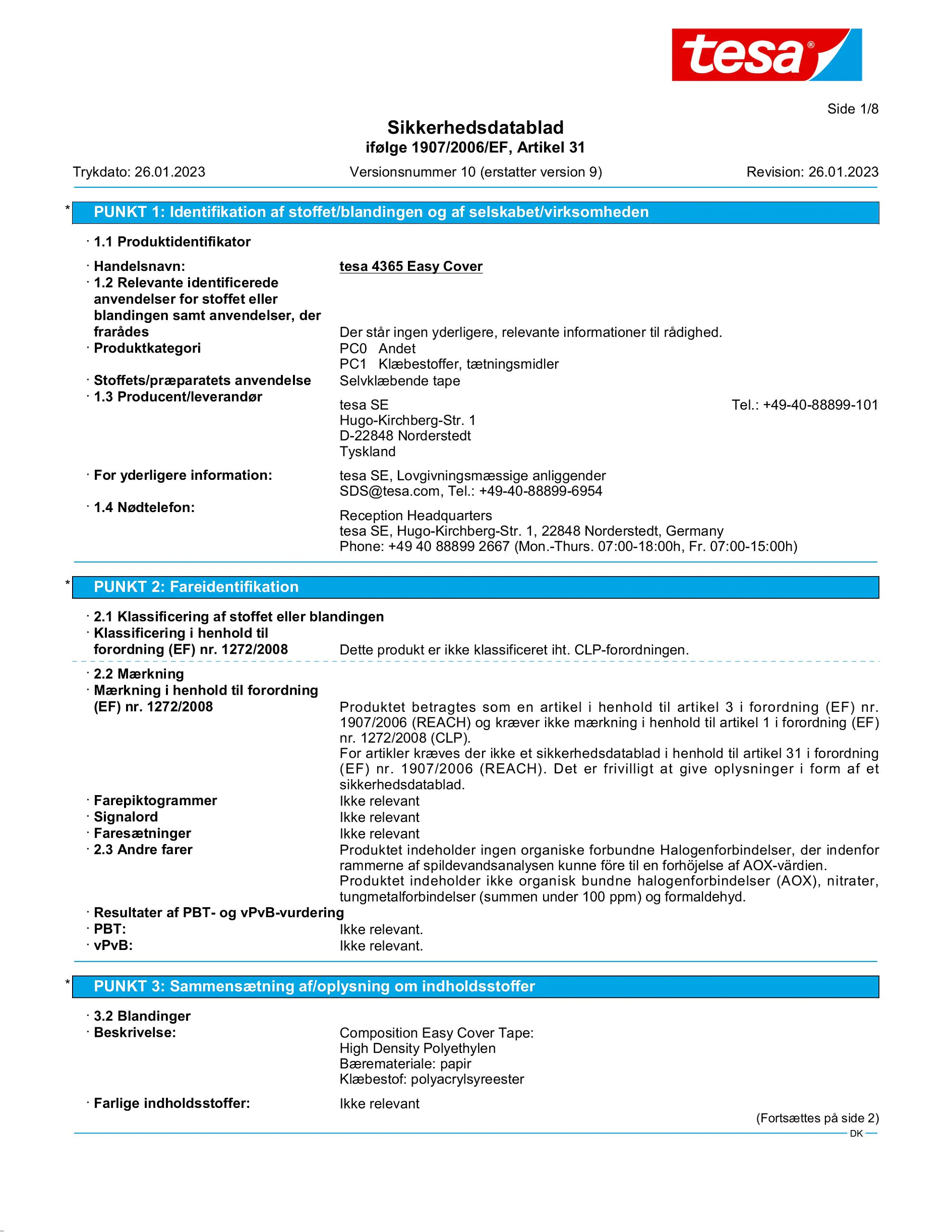 Safety data sheet_tesa® Professional 04365_da-DK_v10