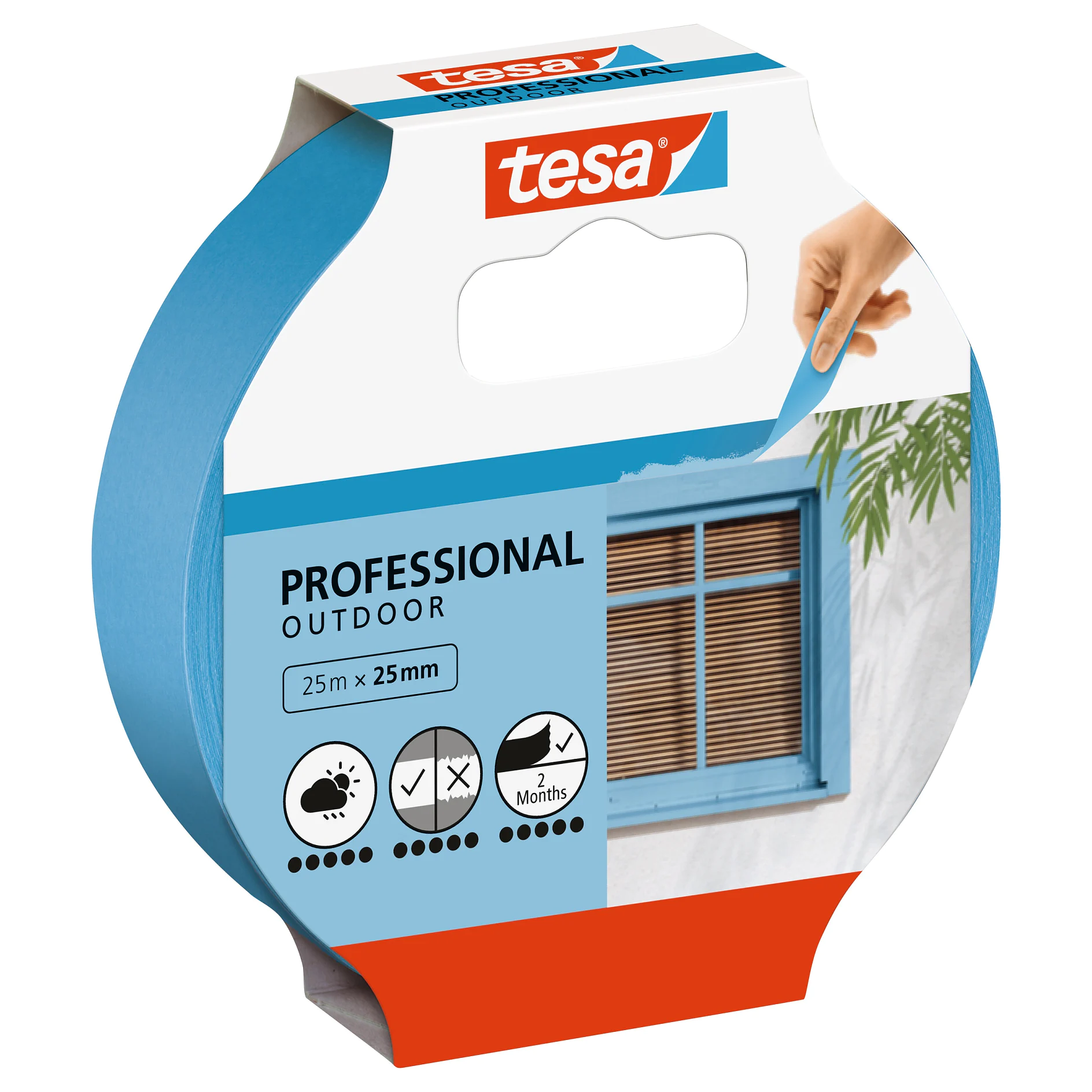 [en-en] tesa Masking&nbsp;Professional Outdoor, 25m x 25mm