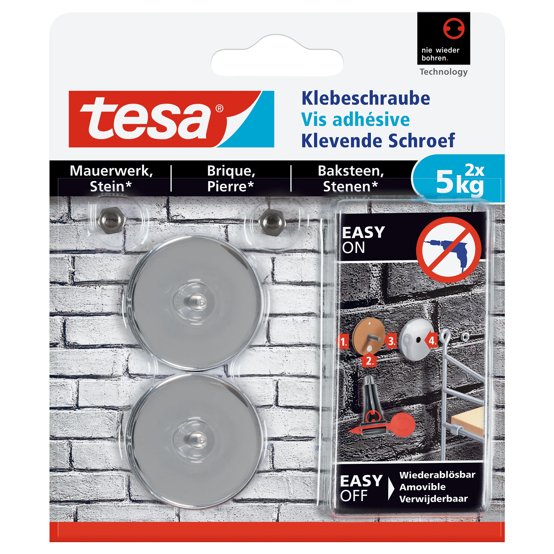 [en-en] tesa Smart Mounting System Adhesive Screw Round 5kg Brick