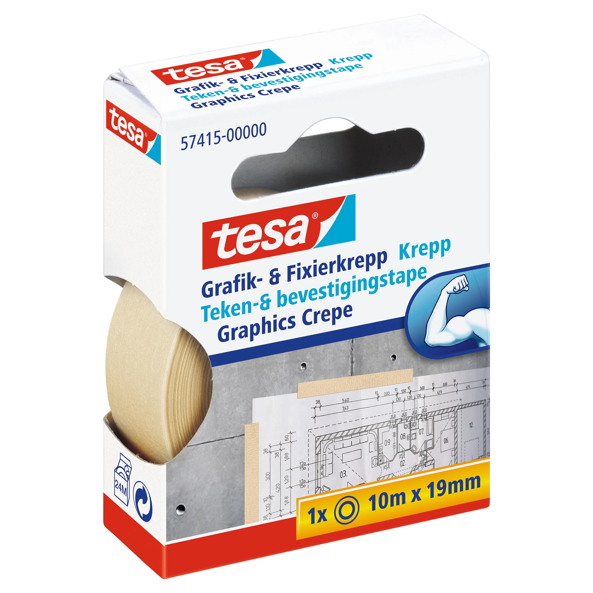 [en-en] tesa Graphics Crepe ,10m x 19mm