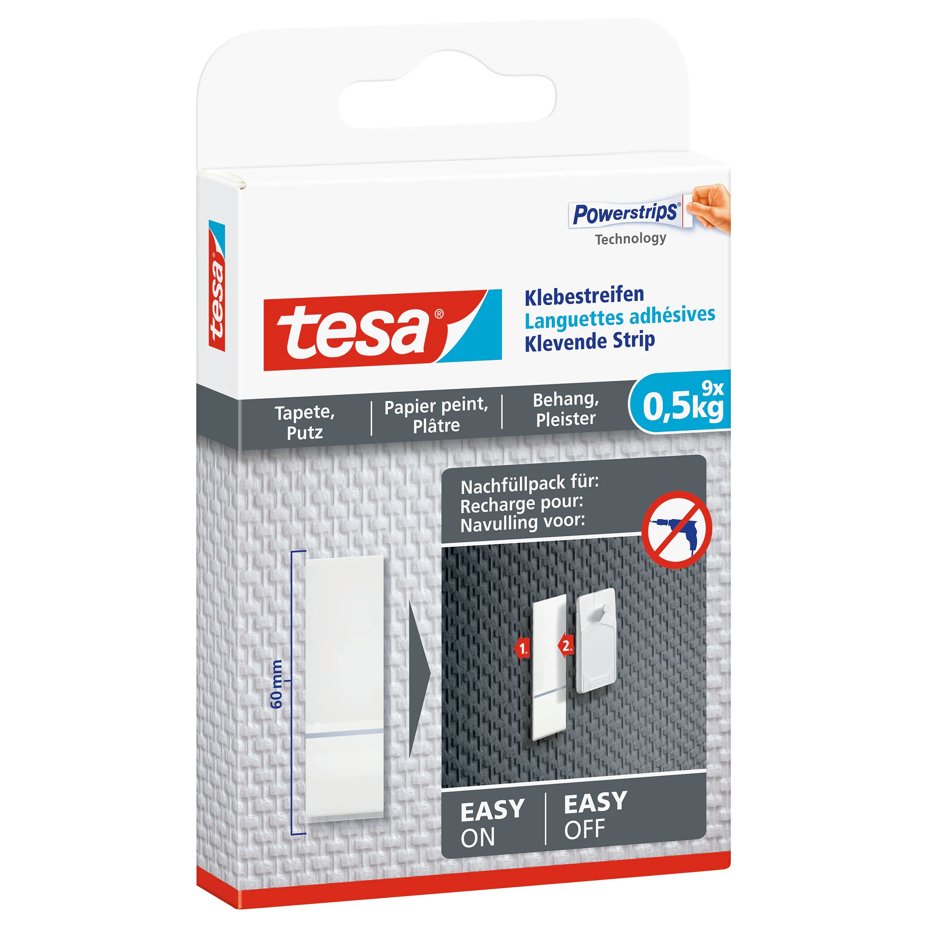 [en-en] tesa Smart Mounting System Adhesive Strips Wallpaper 0,5kg