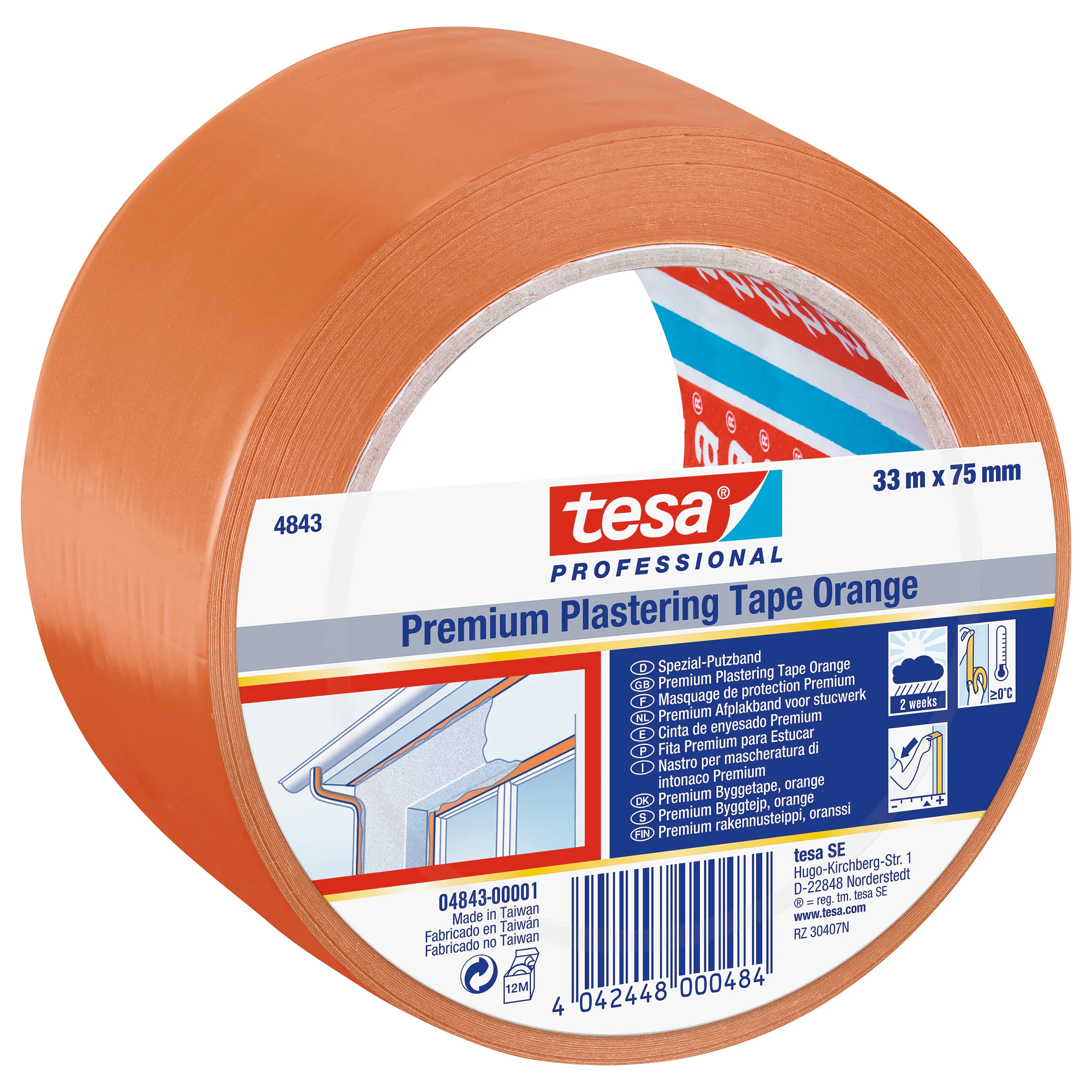 [en-en] tesa professional plastering tape 33mx75mm, Orange, LI401