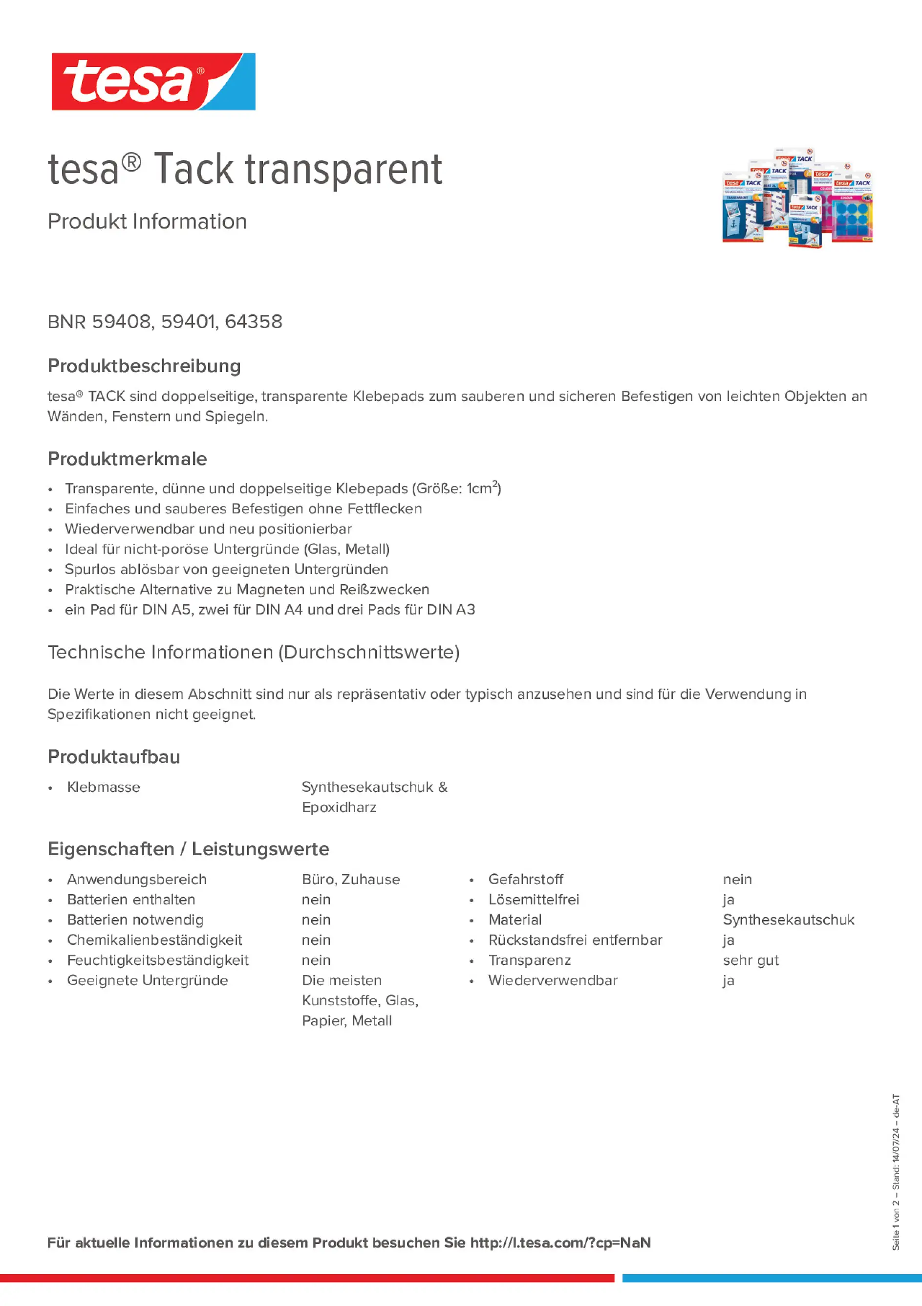 Product information_tesa® Tack 59401_de-AT