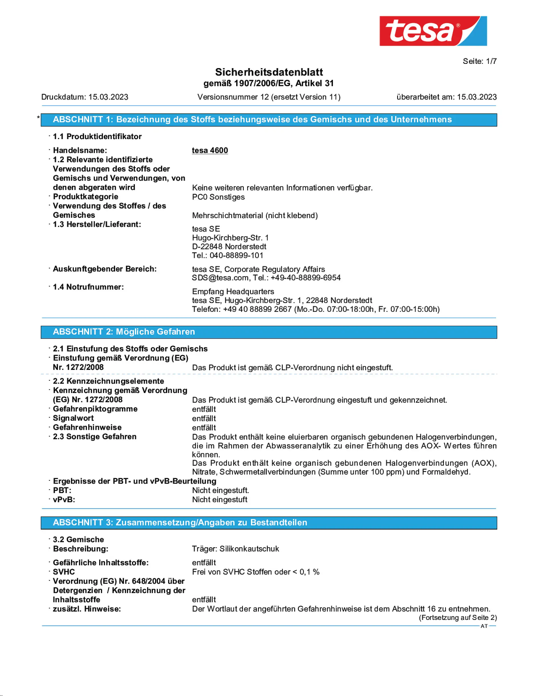 Safety data sheet_tesa® Professional 04600_de-AT_v12