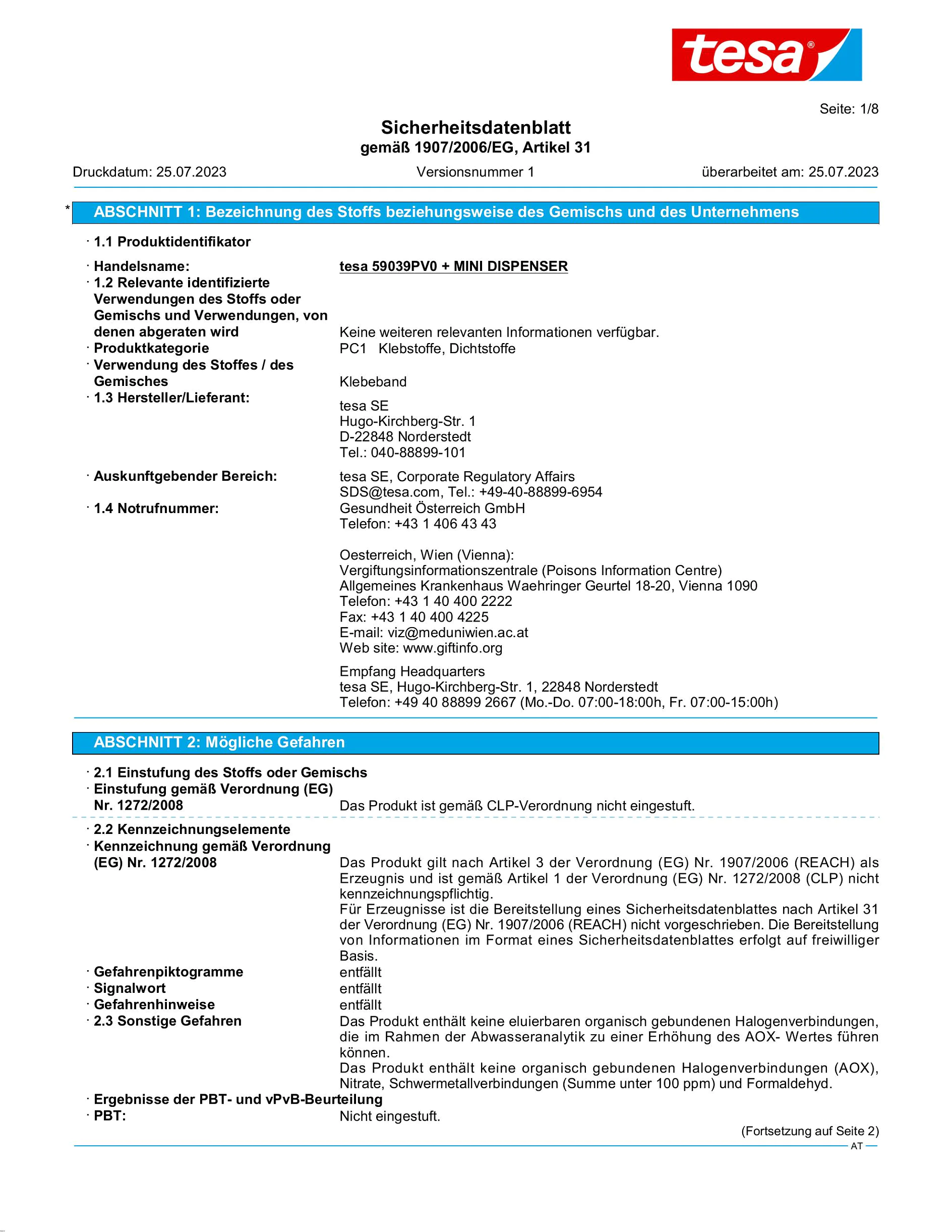 Safety data sheet_tesafilm® 59038_de-AT_v1