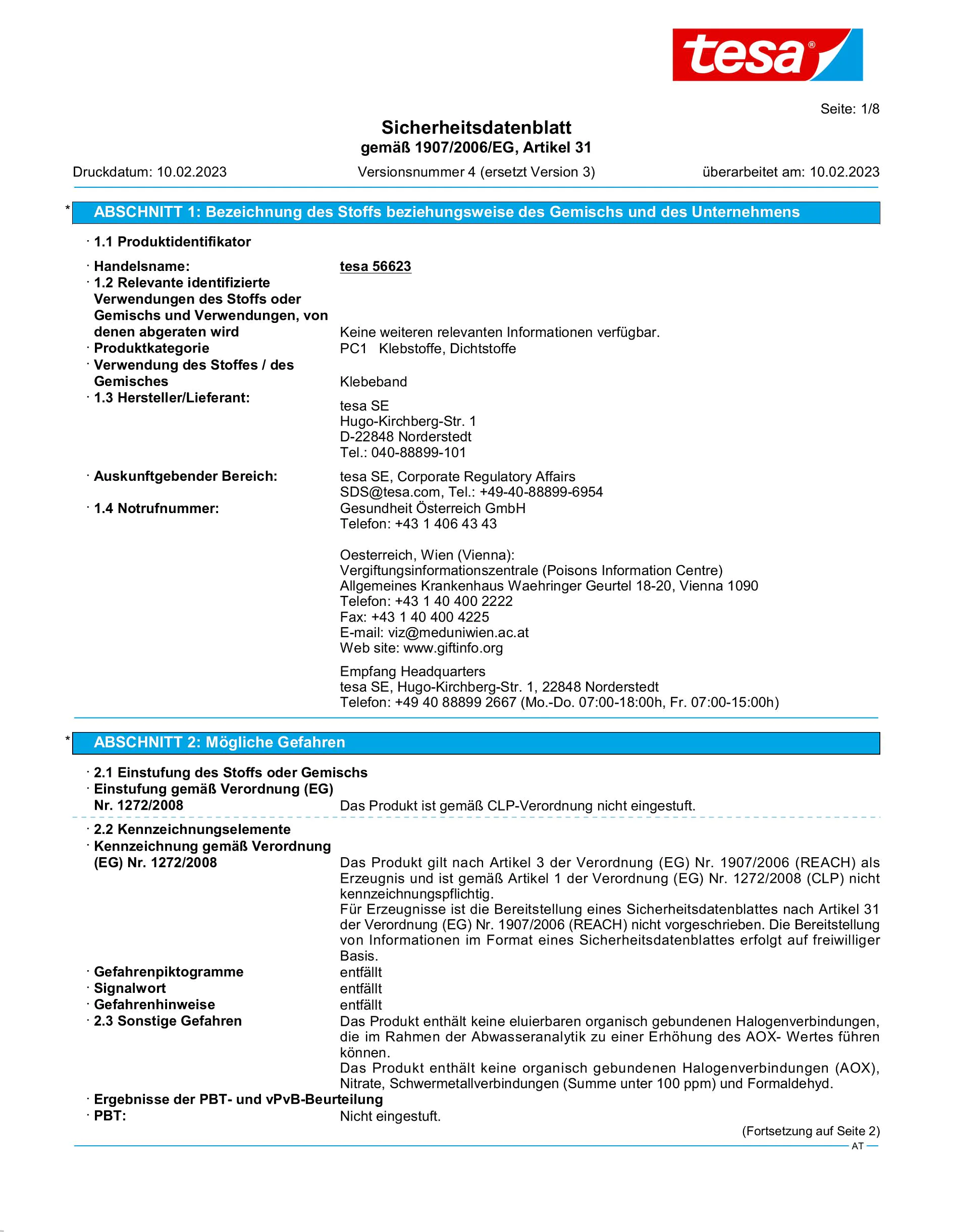 Safety data sheet_tesa® 56622_de-AT_v4