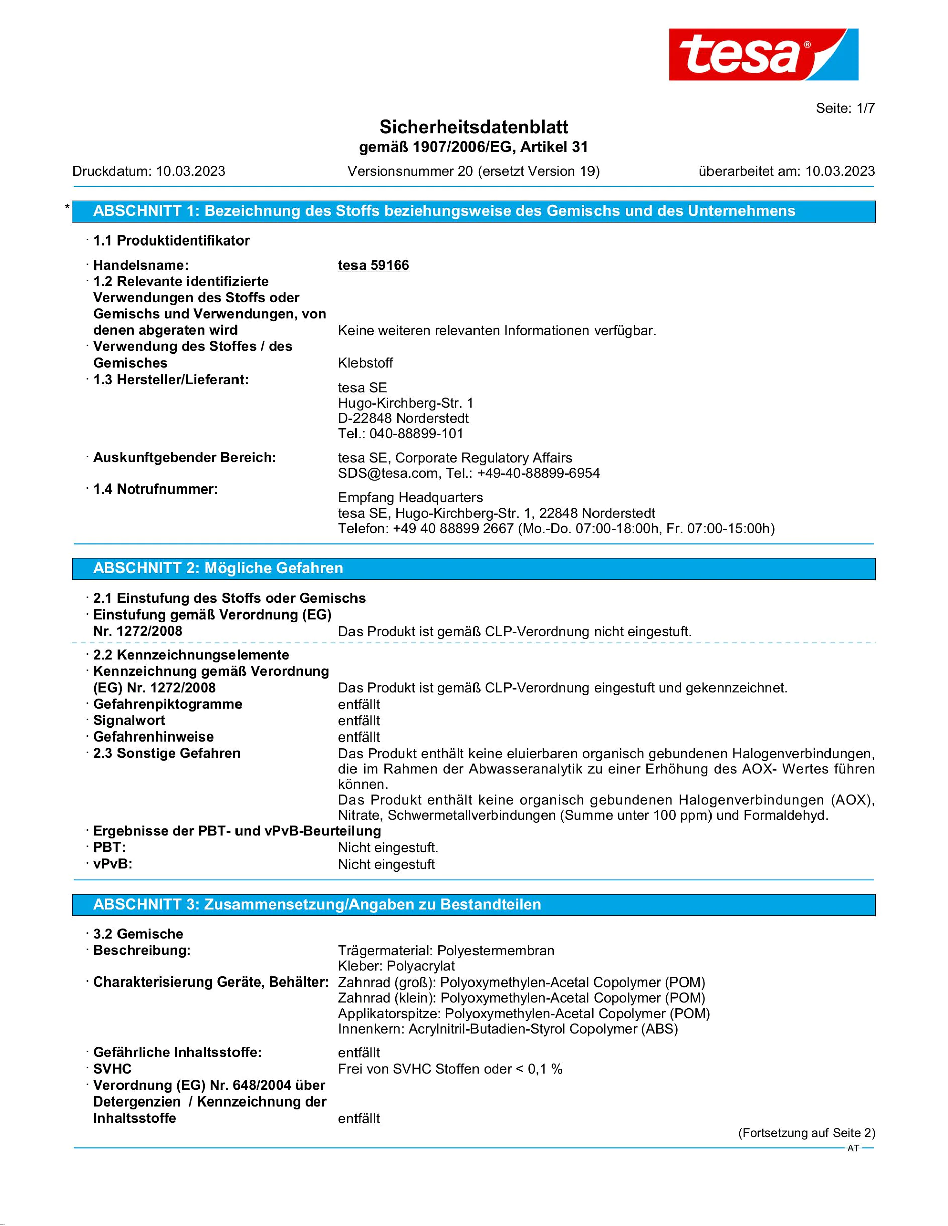 Safety data sheet_tesa® 59166_de-AT_v20