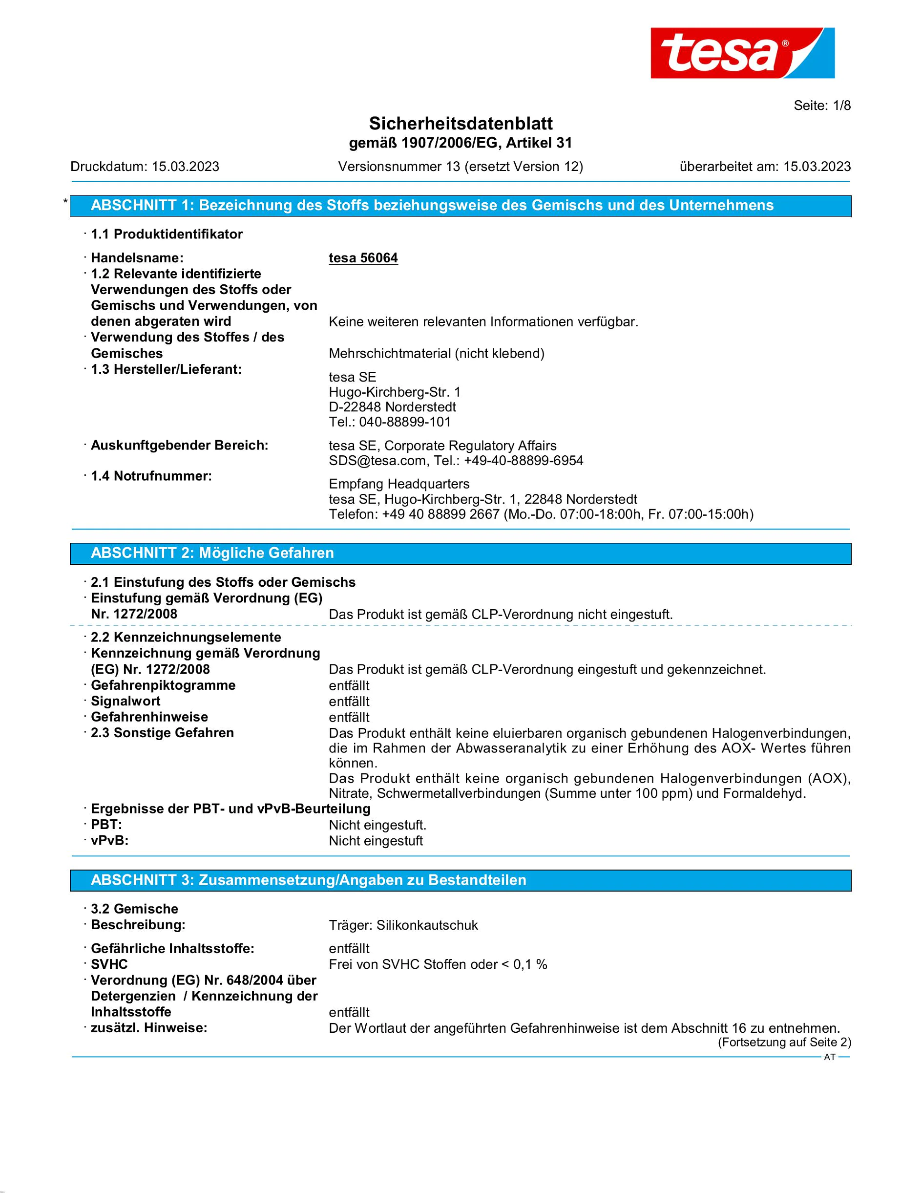 Safety data sheet_tesa® extra Power 56064_de-AT_v13