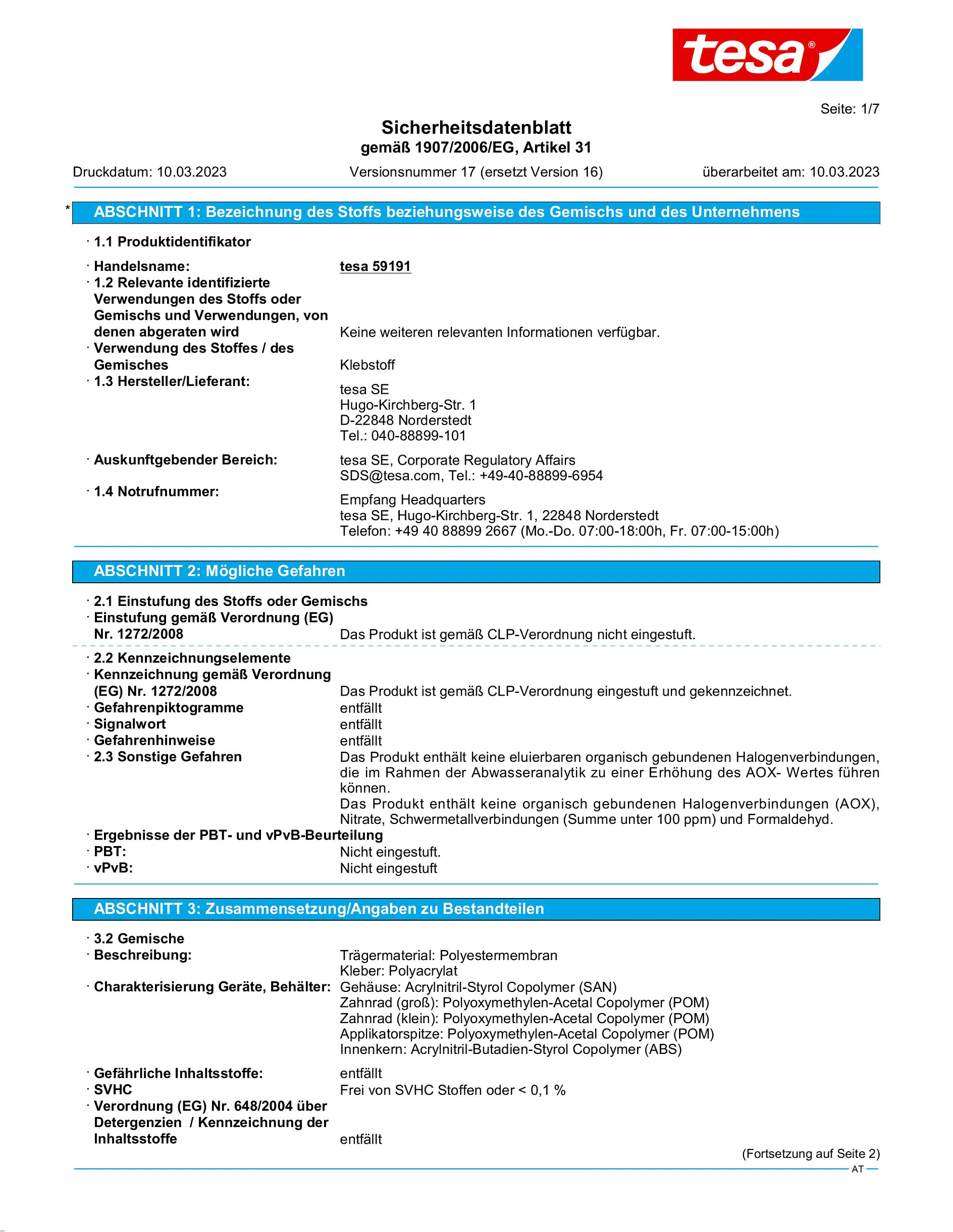 Safety data sheet_tesa® 59191_de-AT_v17