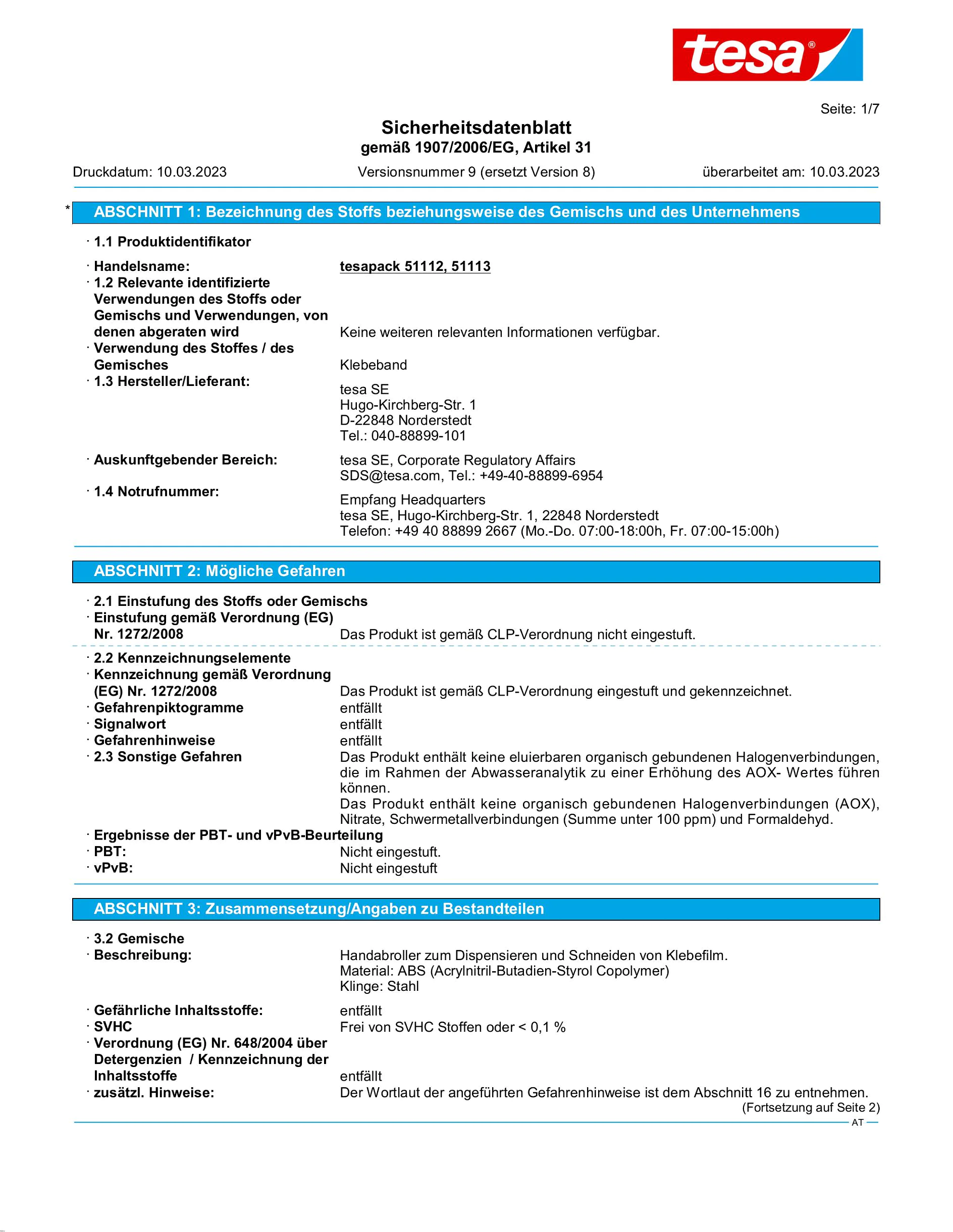 Safety data sheet_tesapack® 51113_de-AT_v9