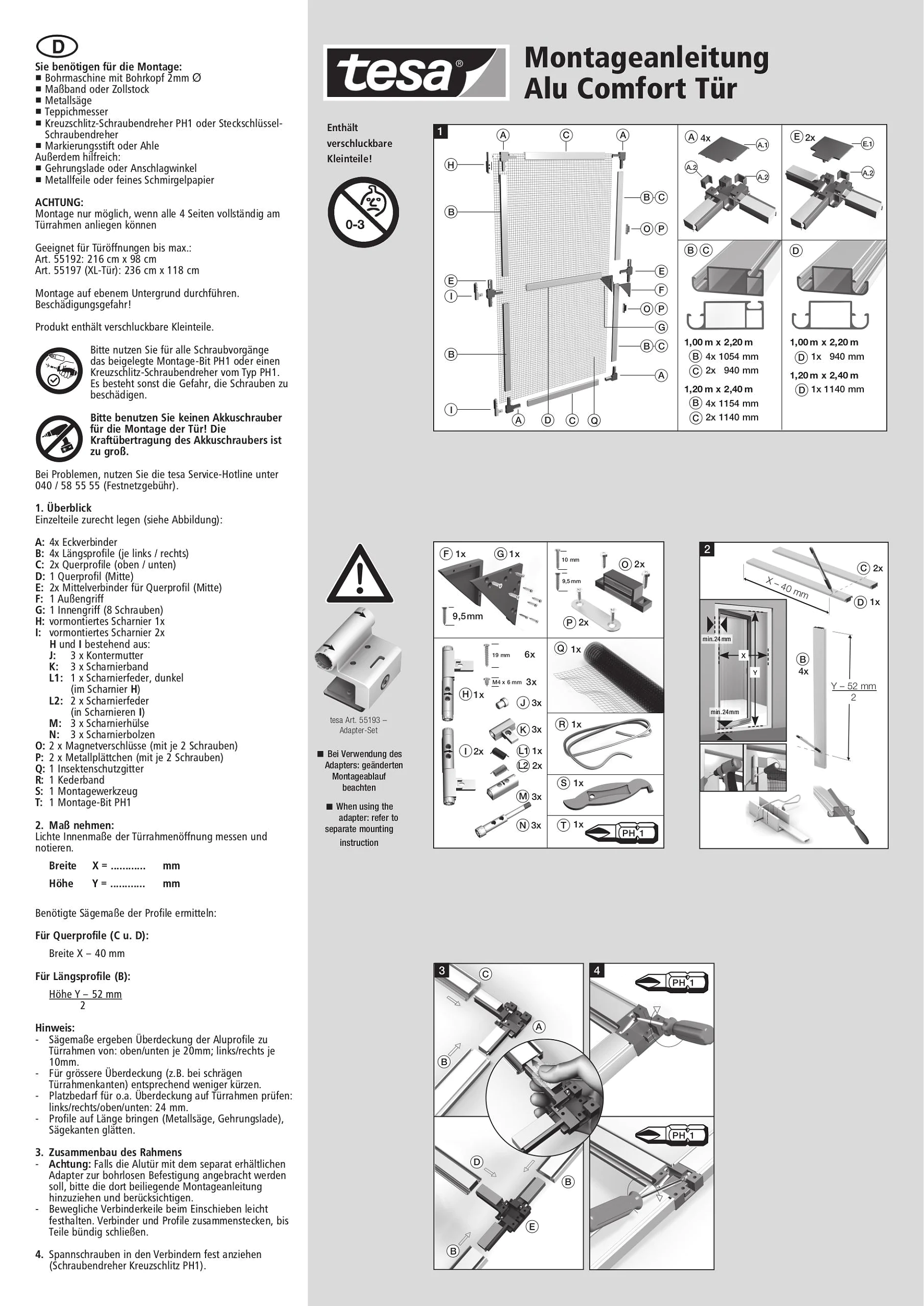 [en-en] tesa Insect Stop Comfort Doors, manual, german