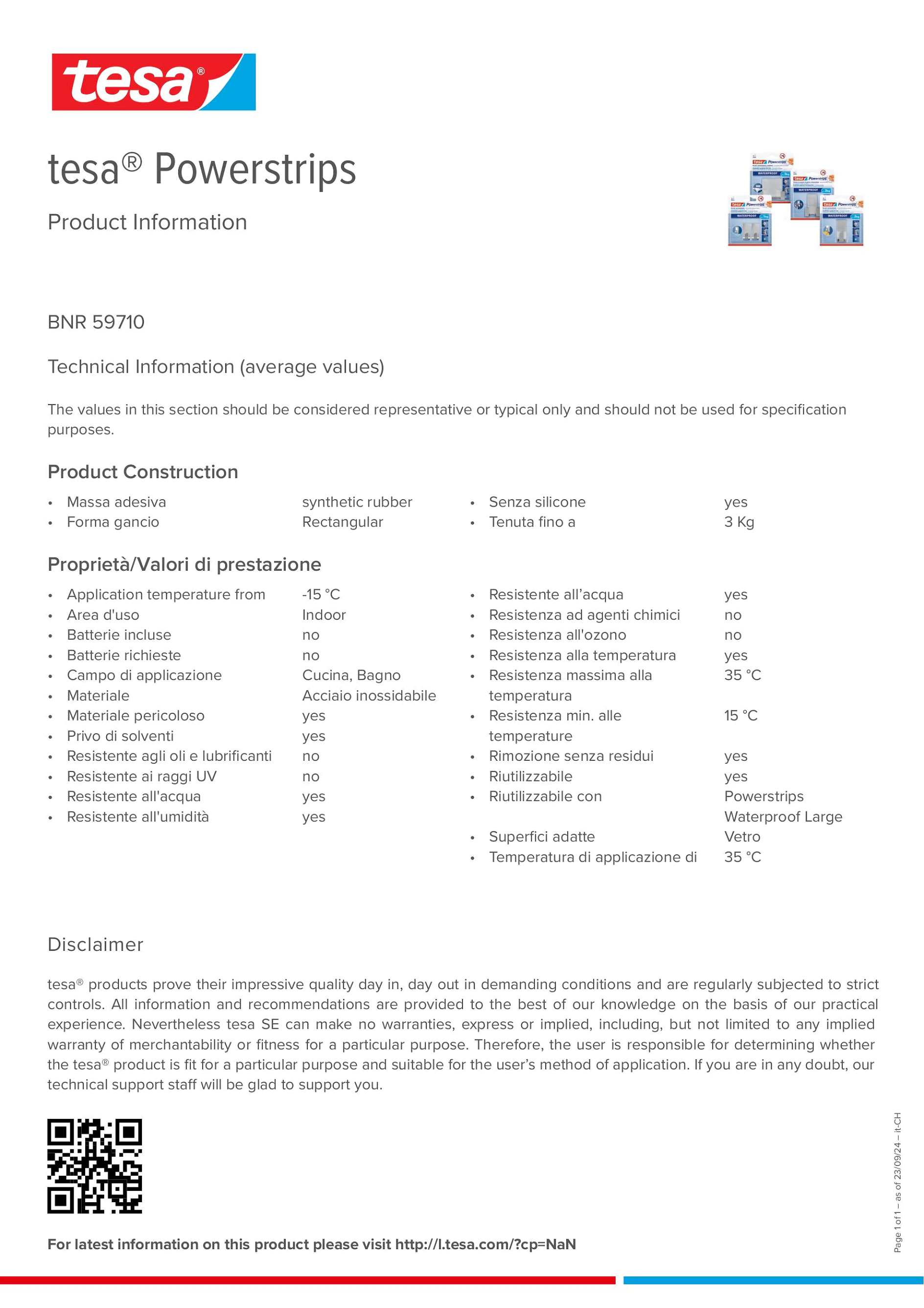 Product information_tesa® Powerstrips 59710_de-CH_fr-CH